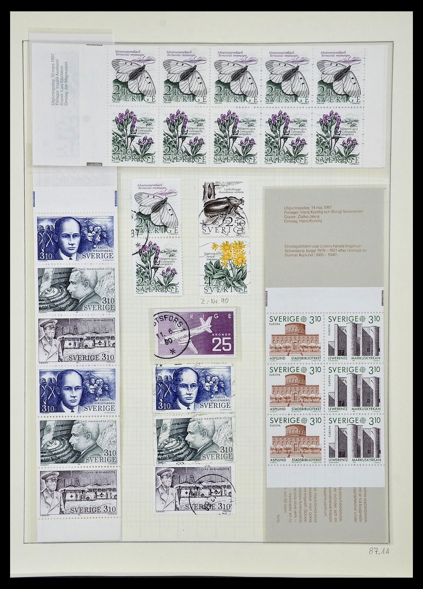 34186 217 - Postzegelverzameling 34186 Zweden 1858-1989.