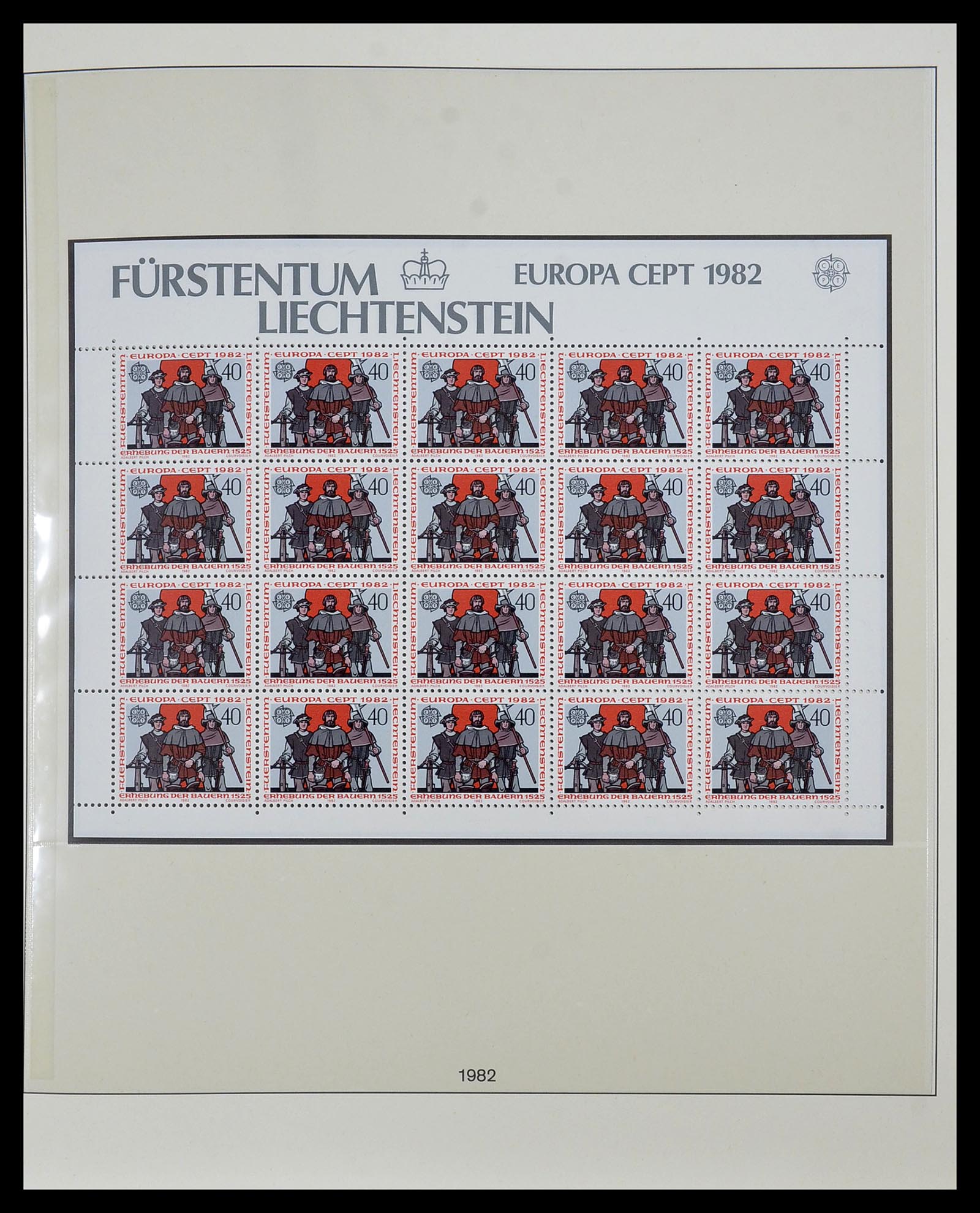 34187 001 - Postzegelverzameling 34187 Liechtenstein kleinbogen 1982-1995.
