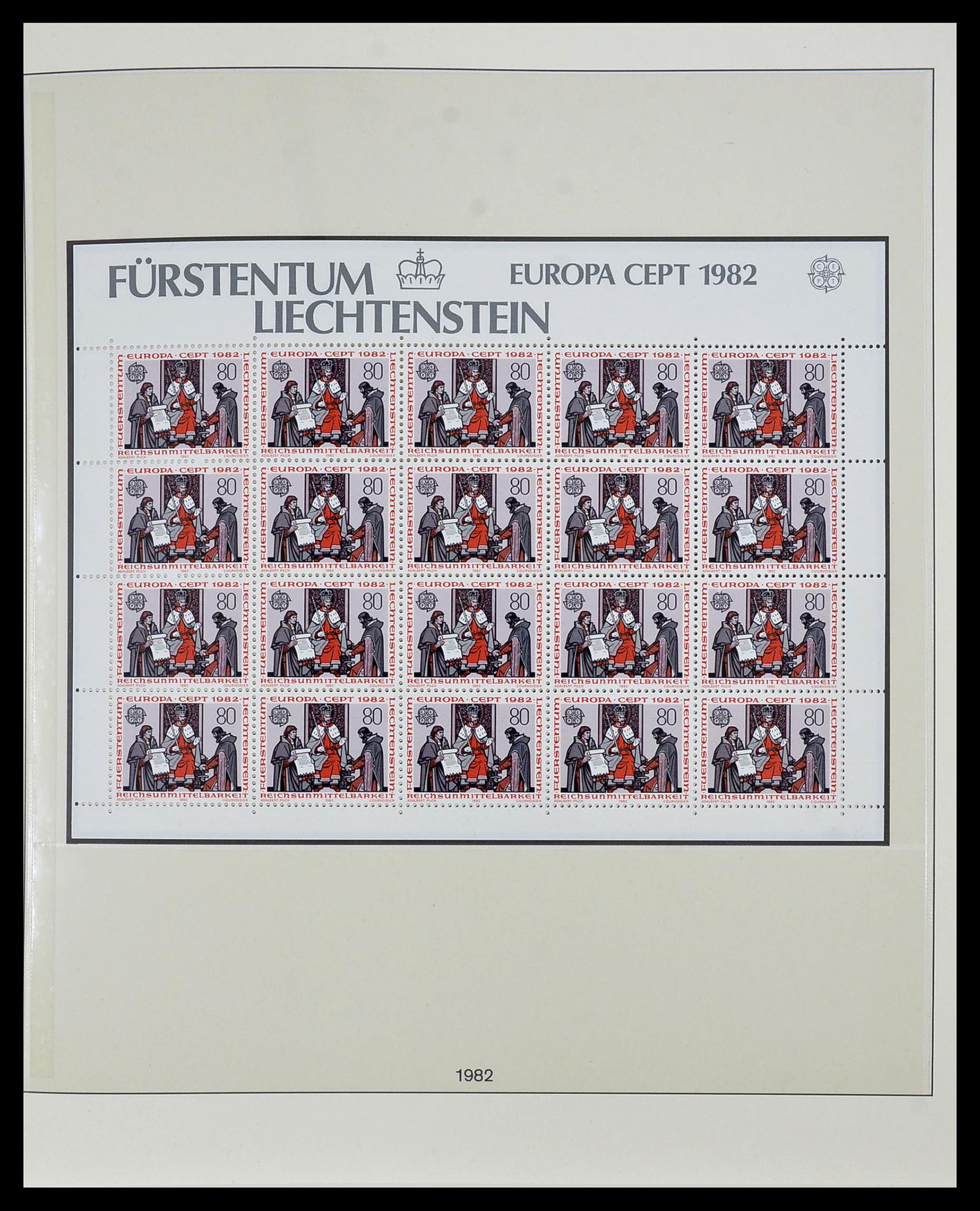 34187 002 - Postzegelverzameling 34187 Liechtenstein kleinbogen 1982-1995.