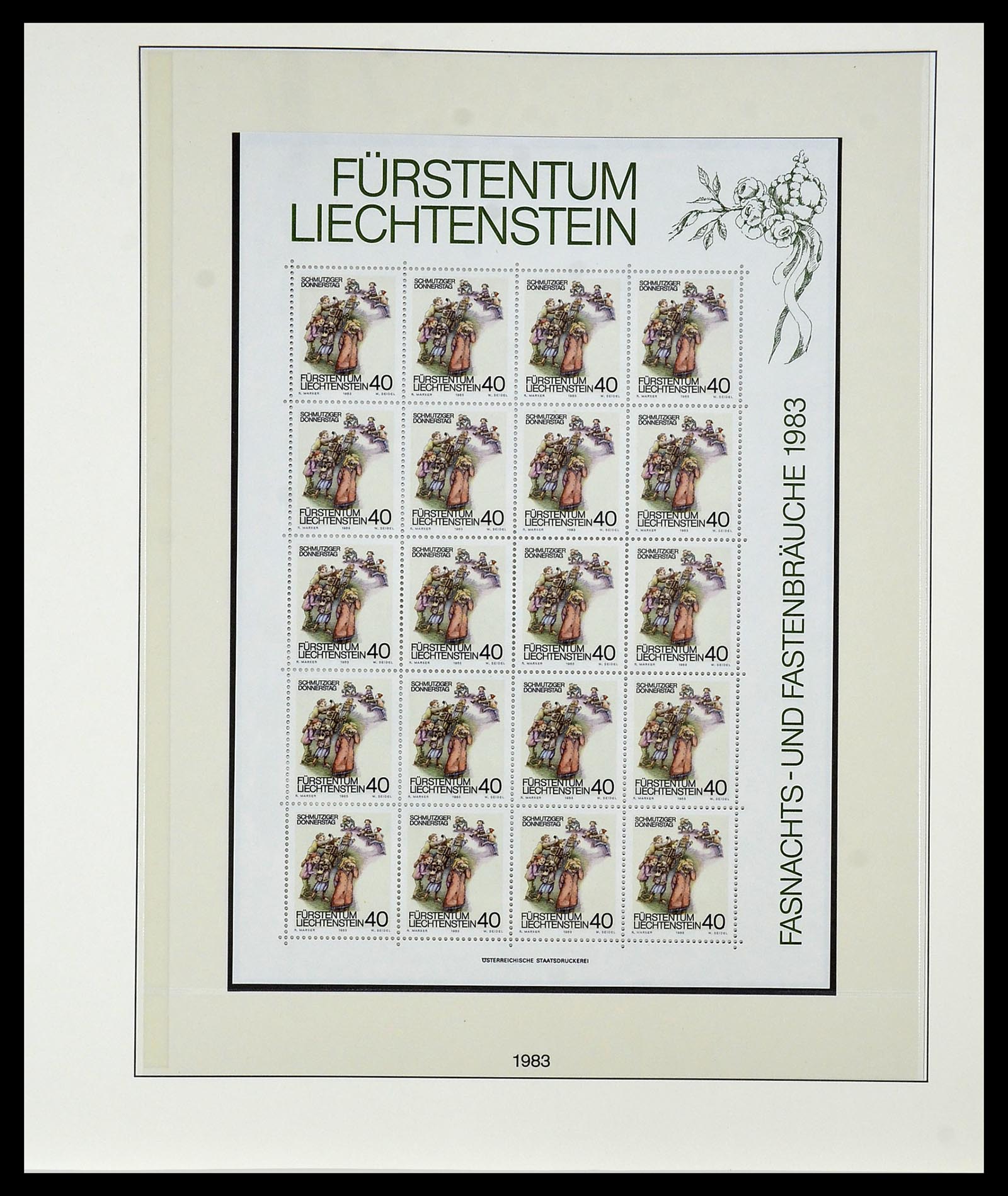 34187 028 - Postzegelverzameling 34187 Liechtenstein kleinbogen 1982-1995.