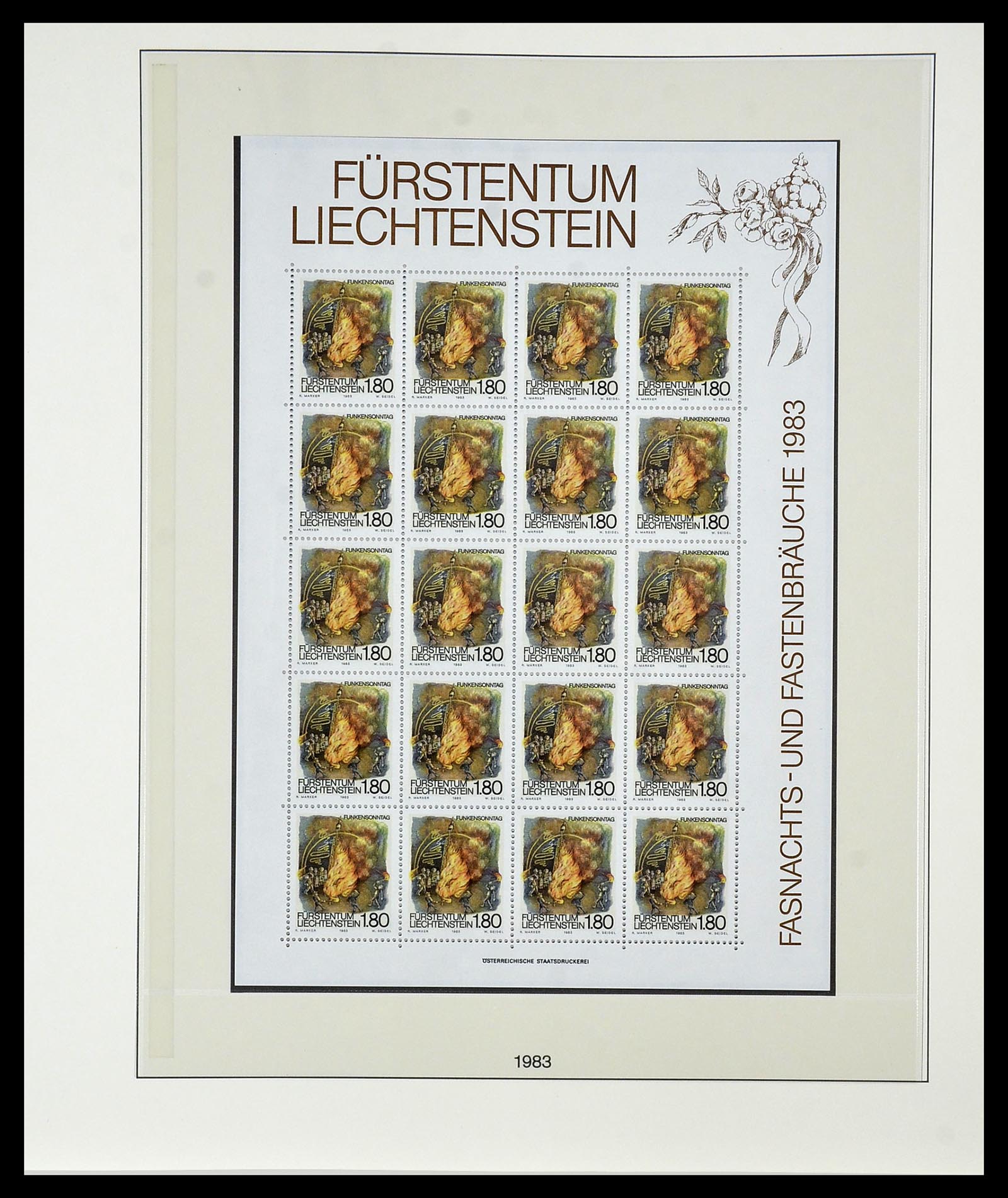 34187 030 - Postzegelverzameling 34187 Liechtenstein kleinbogen 1982-1995.
