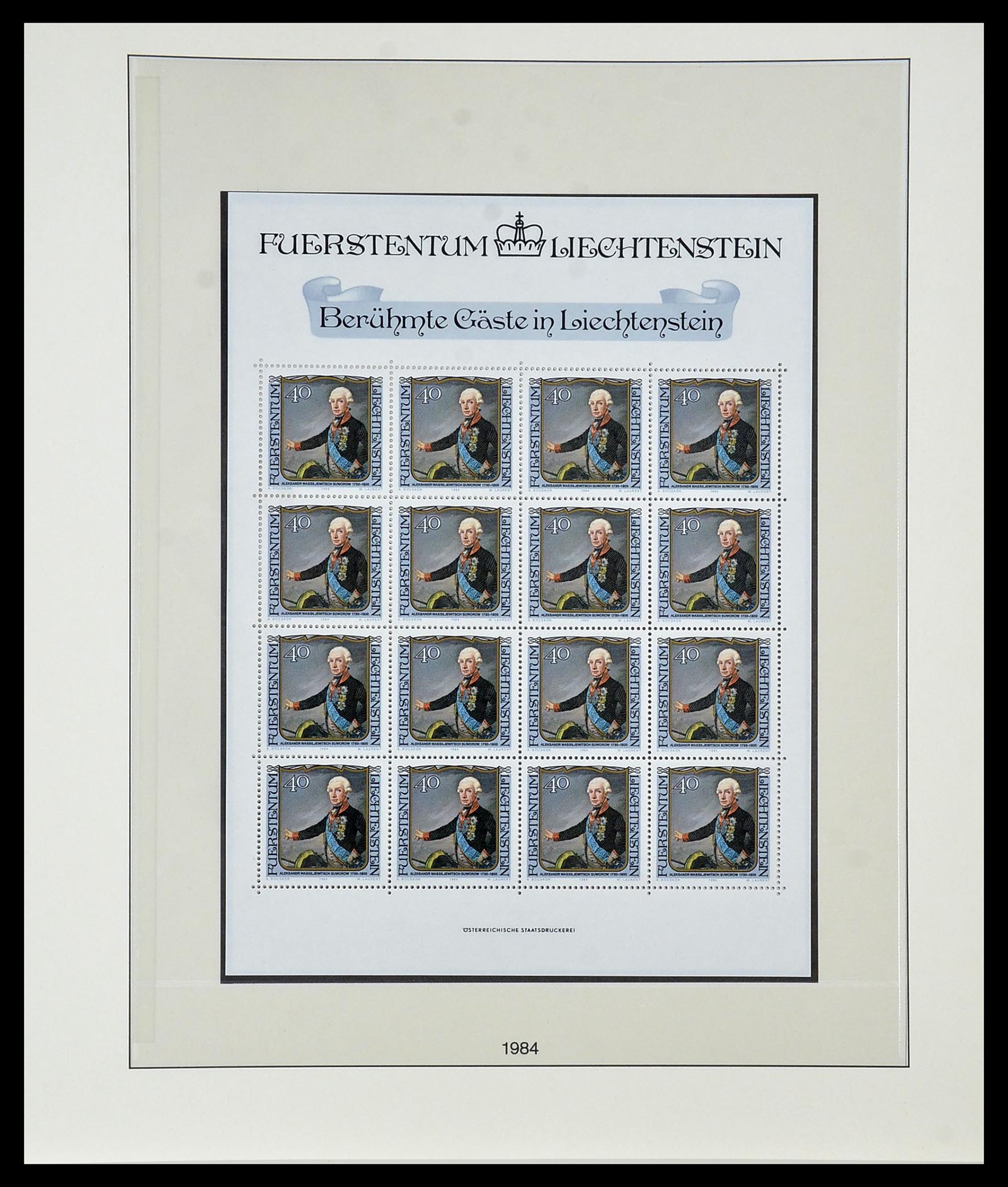 34187 049 - Postzegelverzameling 34187 Liechtenstein kleinbogen 1982-1995.