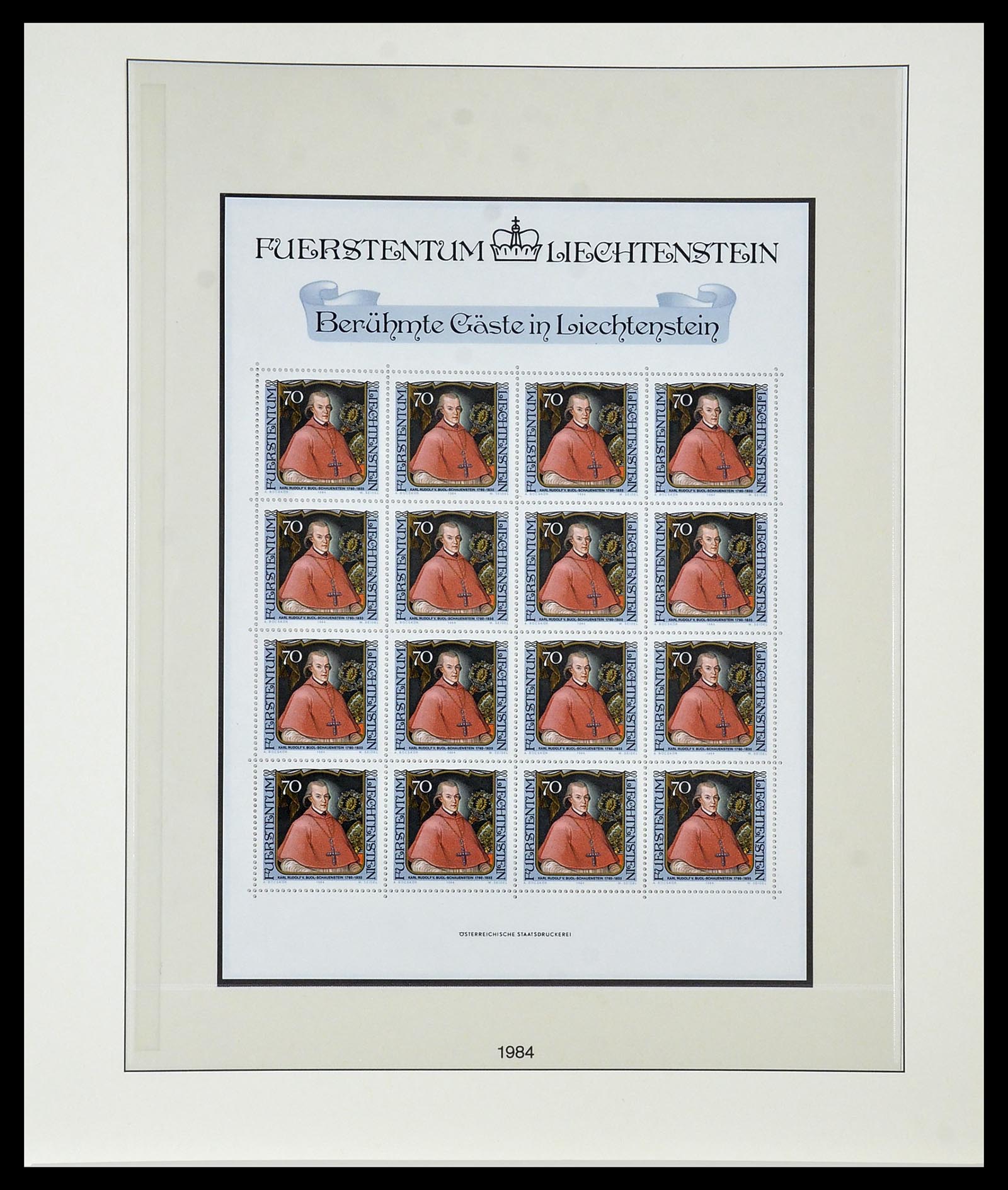 34187 050 - Postzegelverzameling 34187 Liechtenstein kleinbogen 1982-1995.