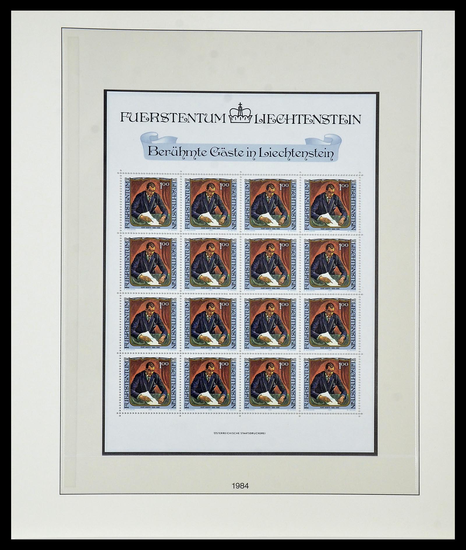 34187 052 - Postzegelverzameling 34187 Liechtenstein kleinbogen 1982-1995.