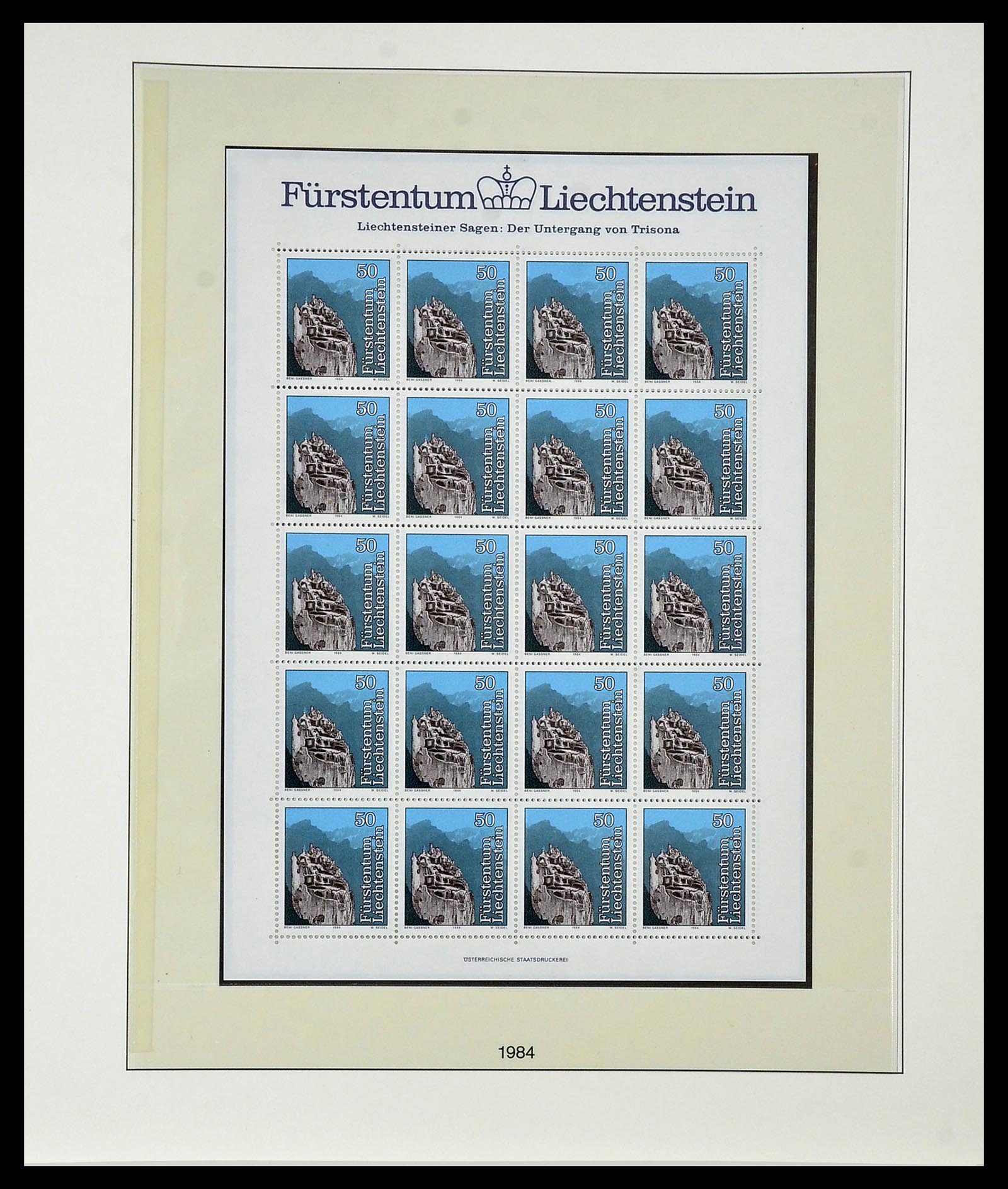 34187 054 - Postzegelverzameling 34187 Liechtenstein kleinbogen 1982-1995.