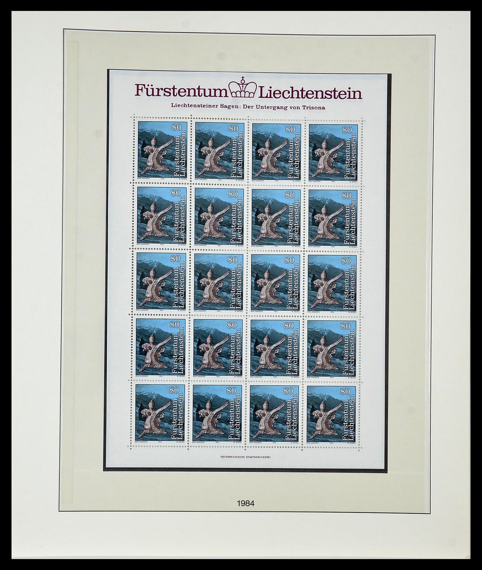 34187 055 - Postzegelverzameling 34187 Liechtenstein kleinbogen 1982-1995.