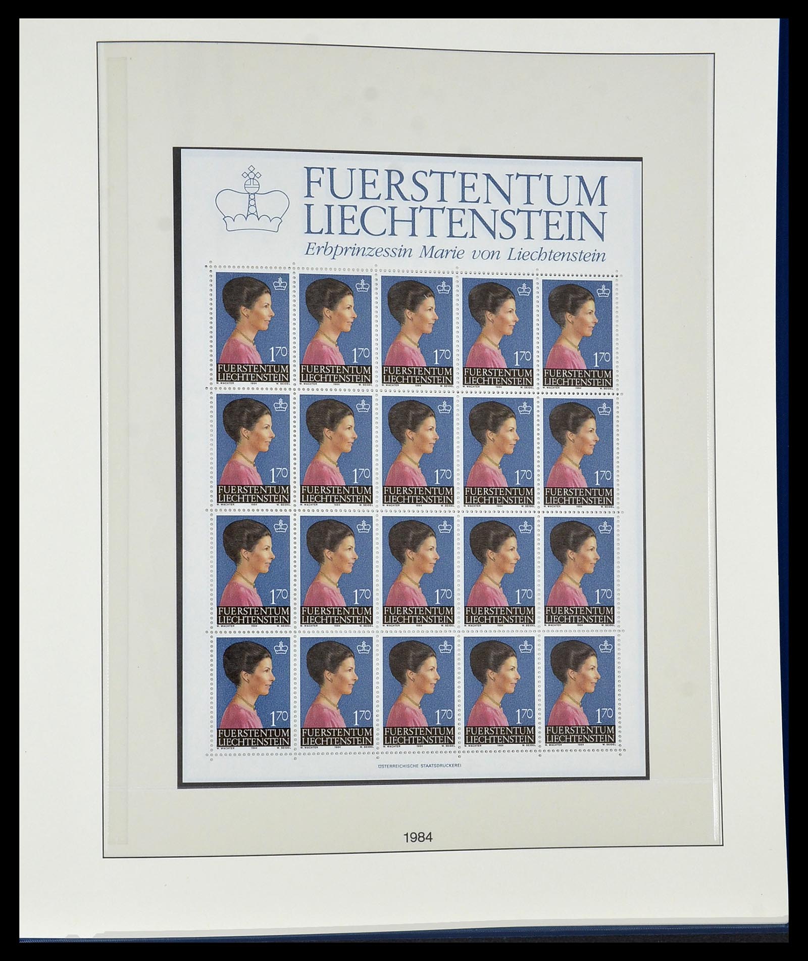 34187 071 - Postzegelverzameling 34187 Liechtenstein kleinbogen 1982-1995.