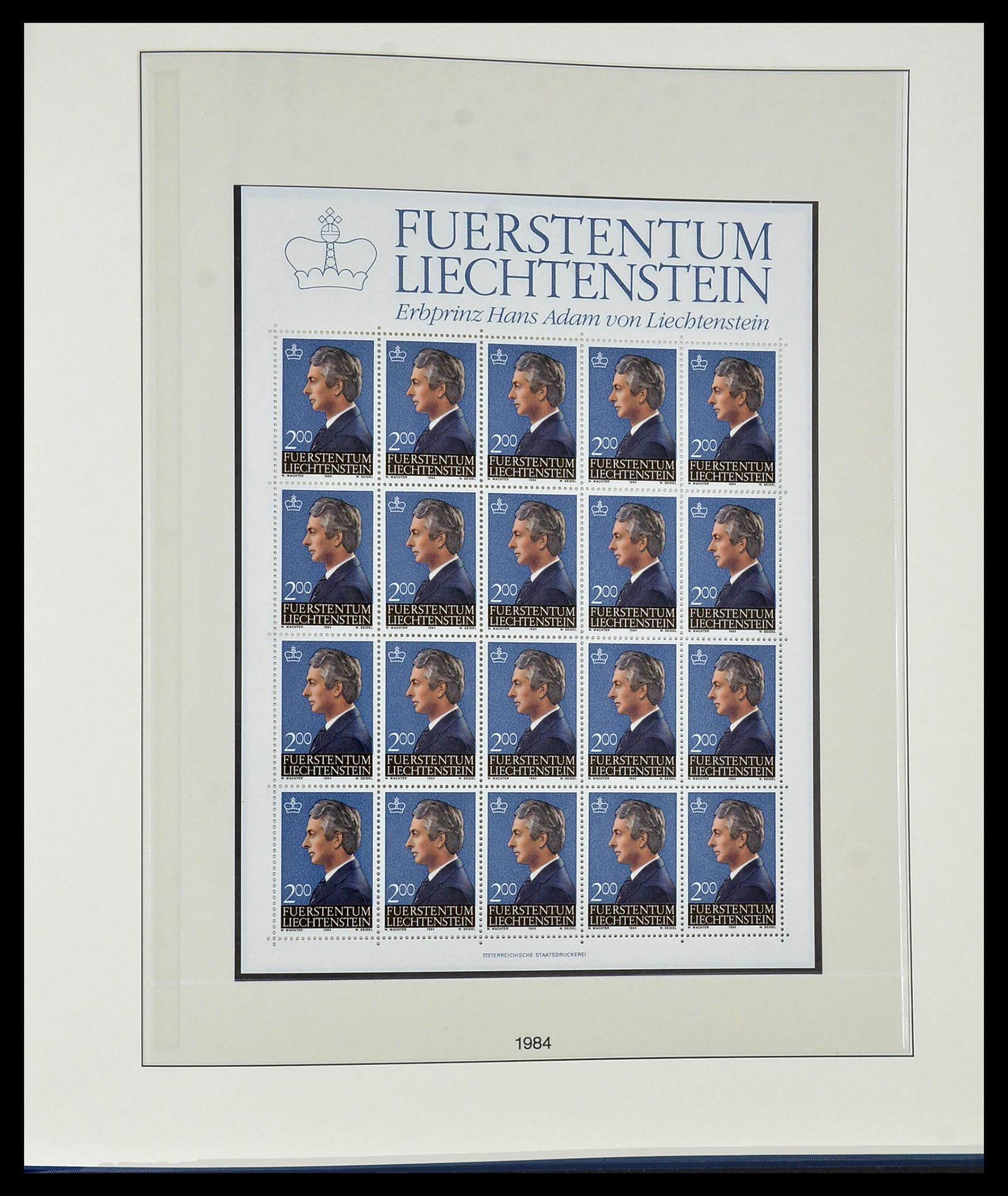 34187 072 - Postzegelverzameling 34187 Liechtenstein kleinbogen 1982-1995.