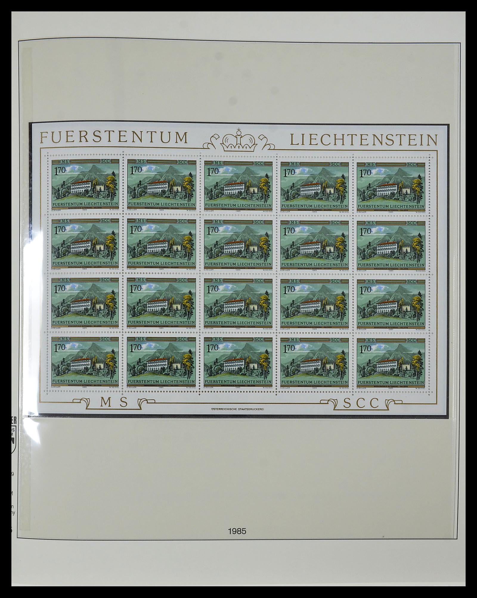 34187 080 - Postzegelverzameling 34187 Liechtenstein kleinbogen 1982-1995.