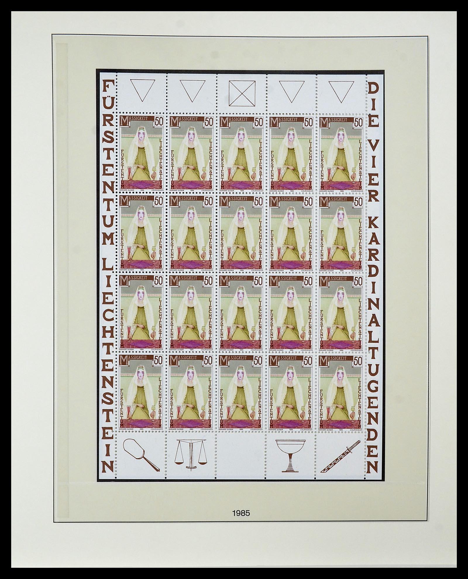 34187 082 - Postzegelverzameling 34187 Liechtenstein kleinbogen 1982-1995.