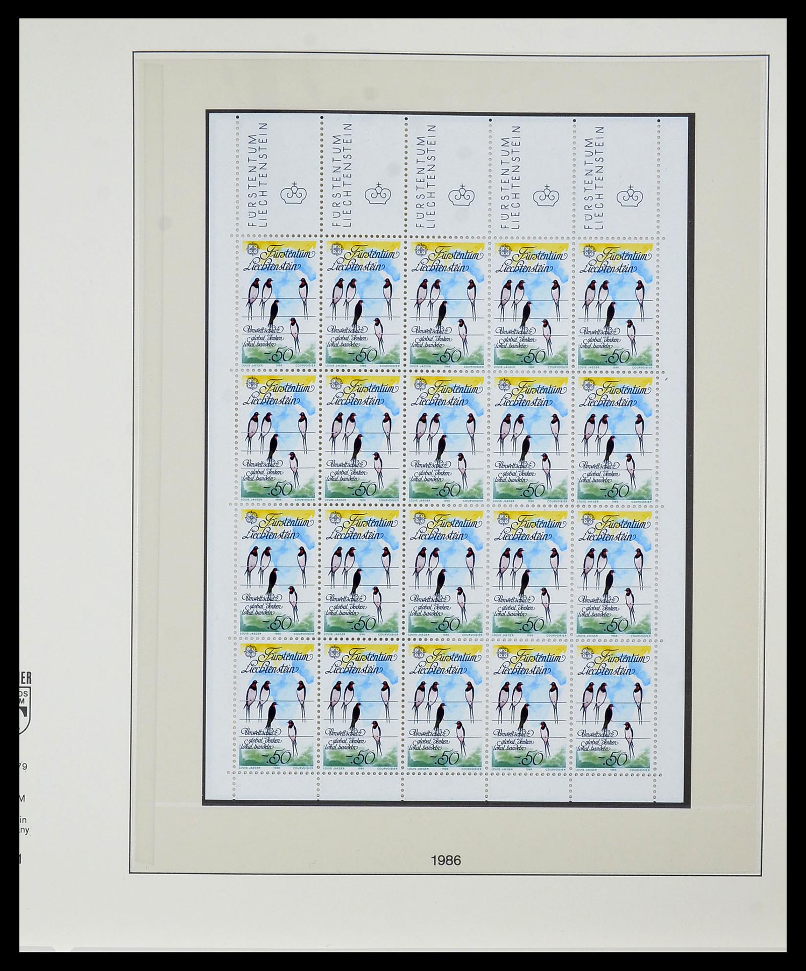 34187 100 - Postzegelverzameling 34187 Liechtenstein kleinbogen 1982-1995.