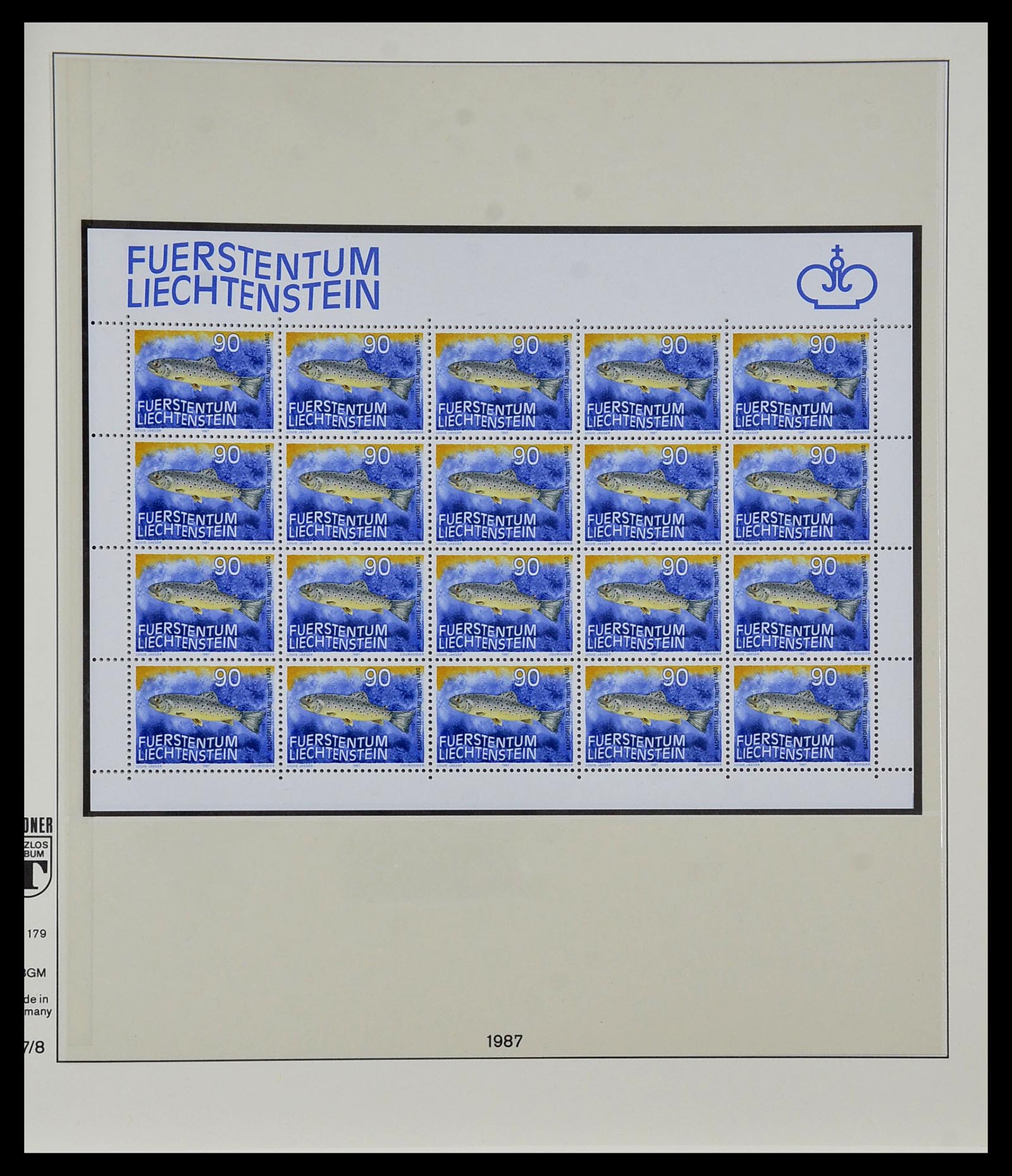 34187 130 - Postzegelverzameling 34187 Liechtenstein kleinbogen 1982-1995.