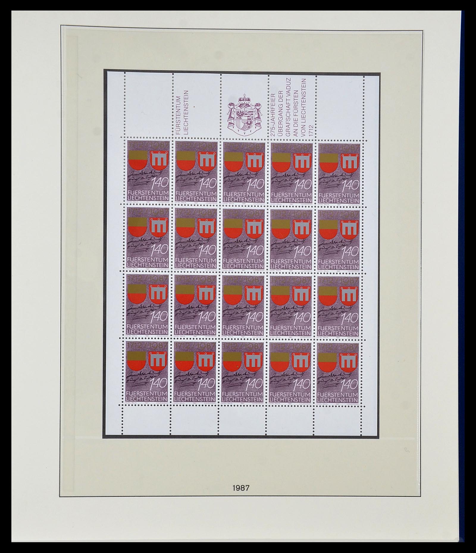 34187 135 - Postzegelverzameling 34187 Liechtenstein kleinbogen 1982-1995.
