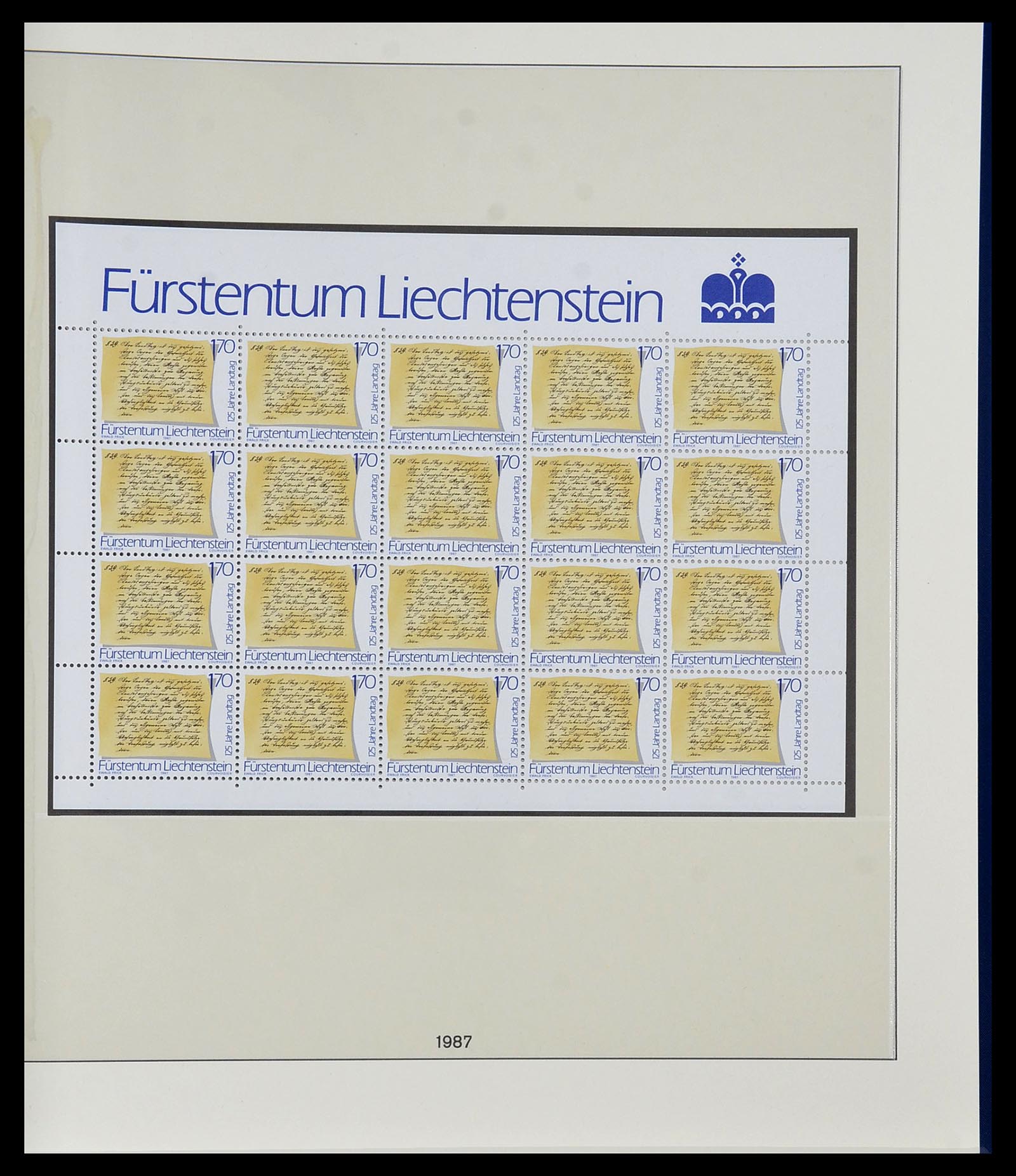 34187 136 - Postzegelverzameling 34187 Liechtenstein kleinbogen 1982-1995.