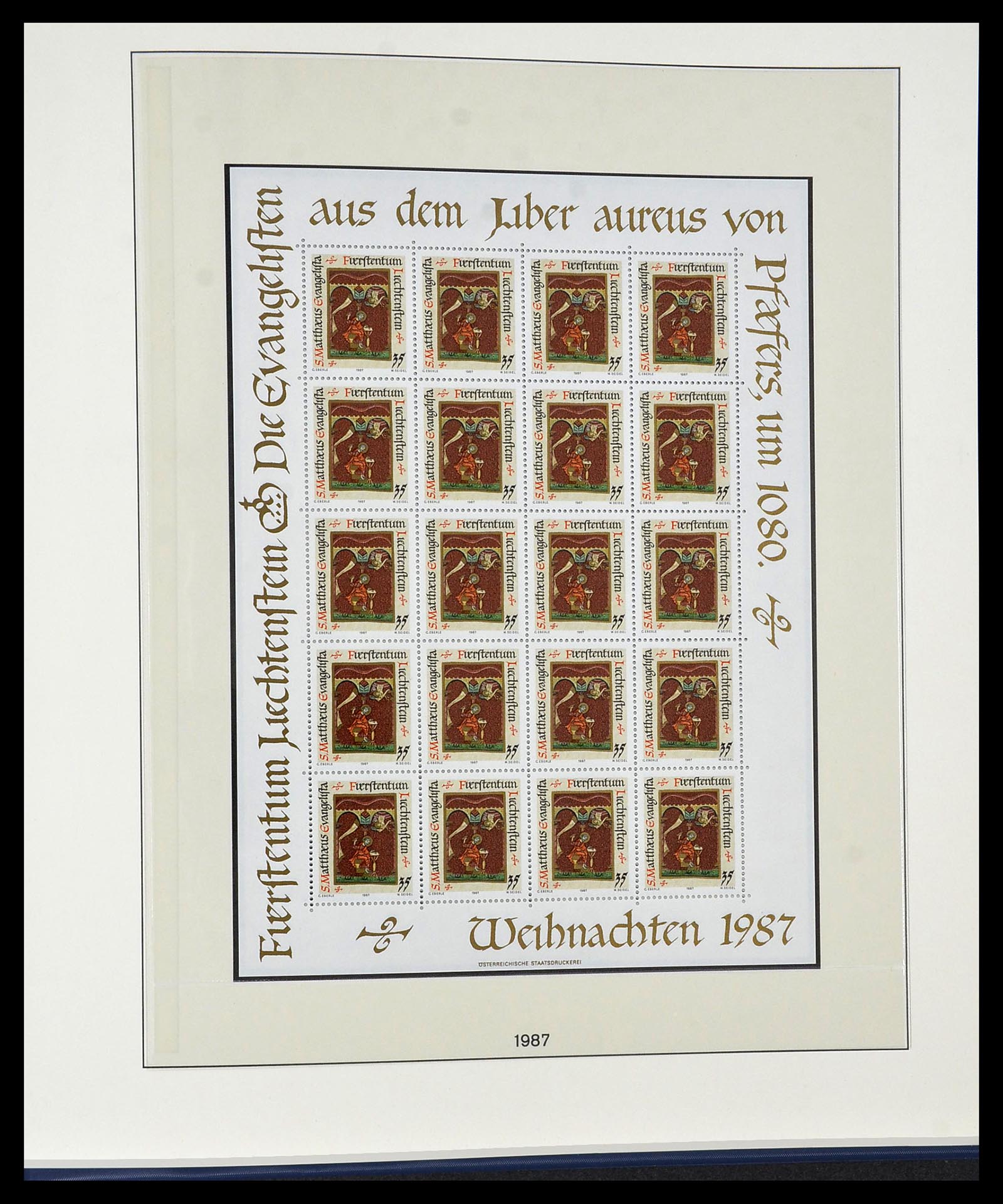 34187 140 - Postzegelverzameling 34187 Liechtenstein kleinbogen 1982-1995.