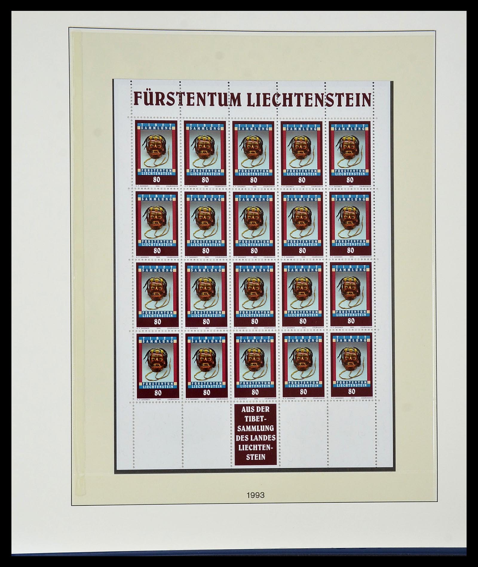 34187 262 - Postzegelverzameling 34187 Liechtenstein kleinbogen 1982-1995.