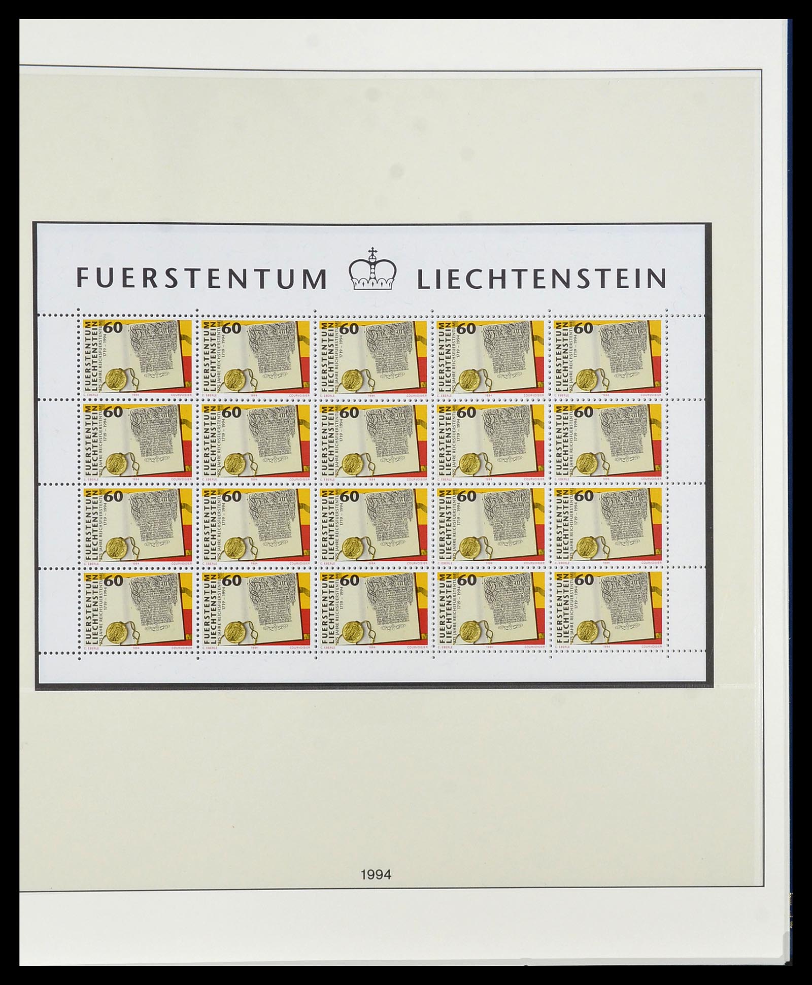 34187 280 - Postzegelverzameling 34187 Liechtenstein kleinbogen 1982-1995.