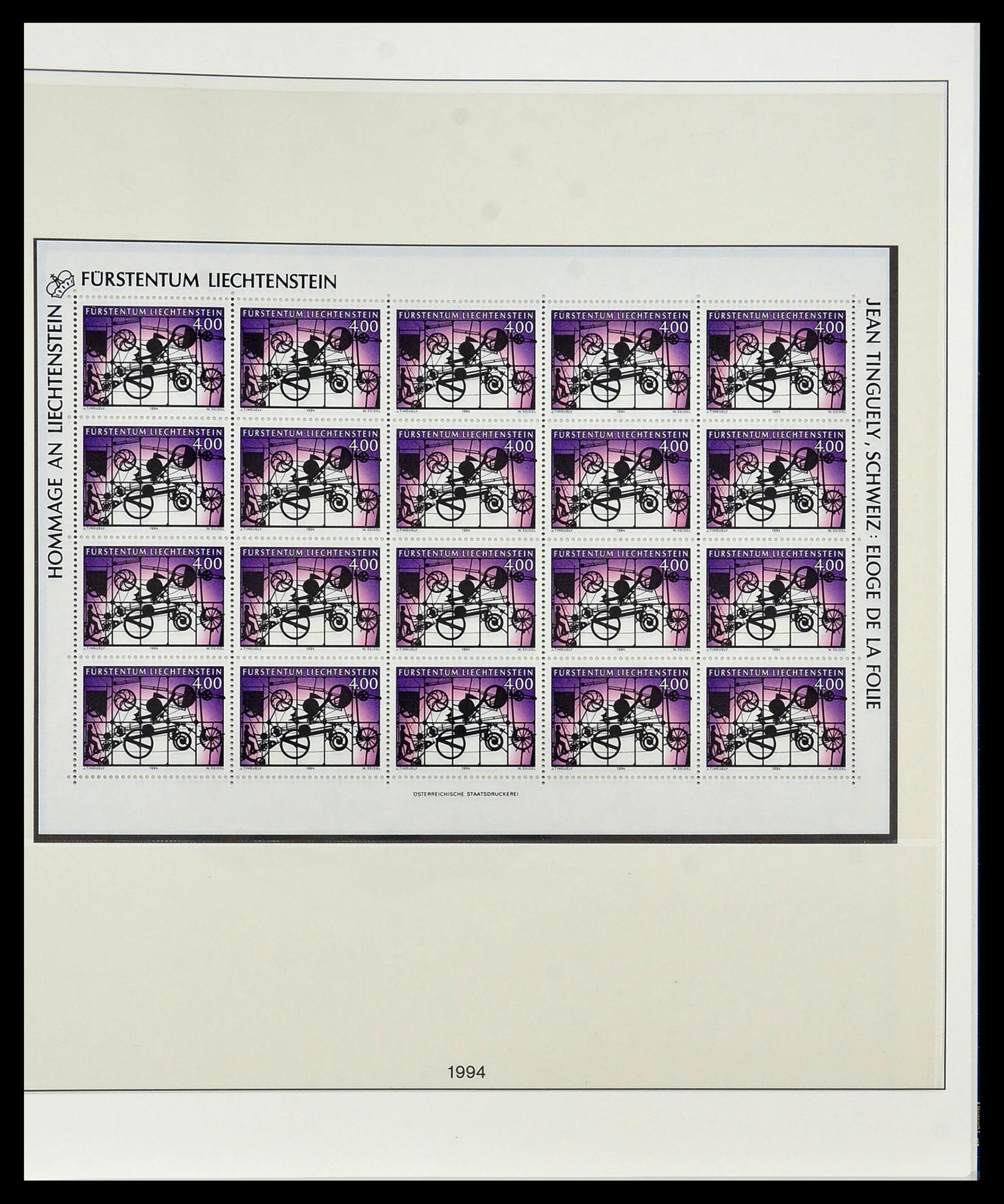 34187 283 - Stamp collection 34187 Liechtenstein kleinbogen 1982-1995.