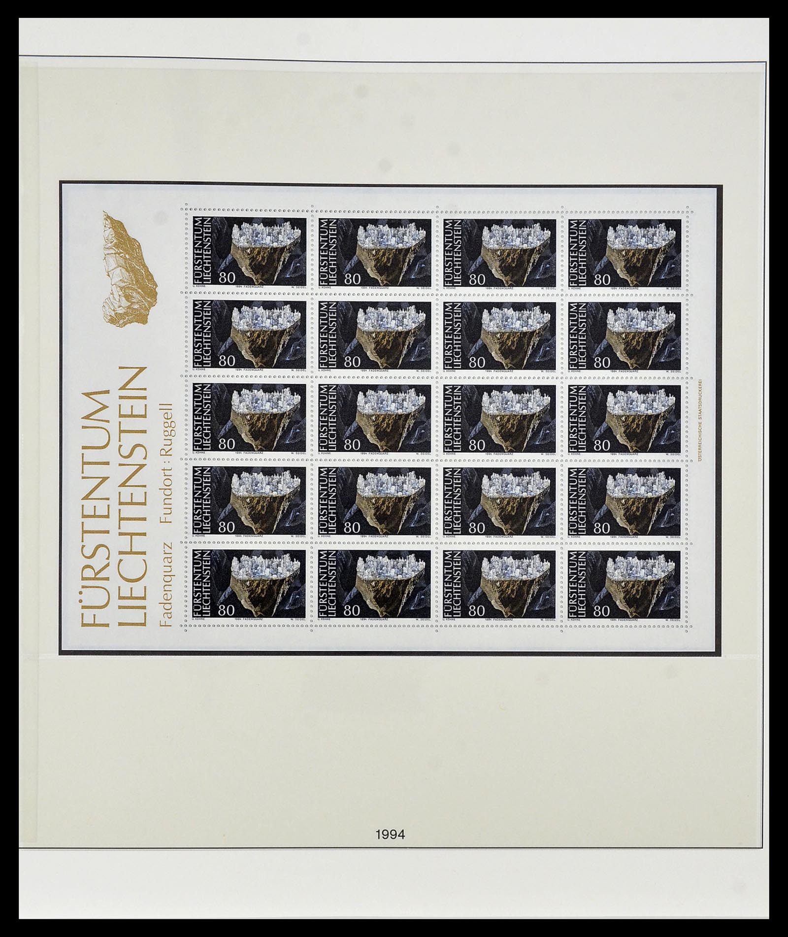 34187 290 - Postzegelverzameling 34187 Liechtenstein kleinbogen 1982-1995.