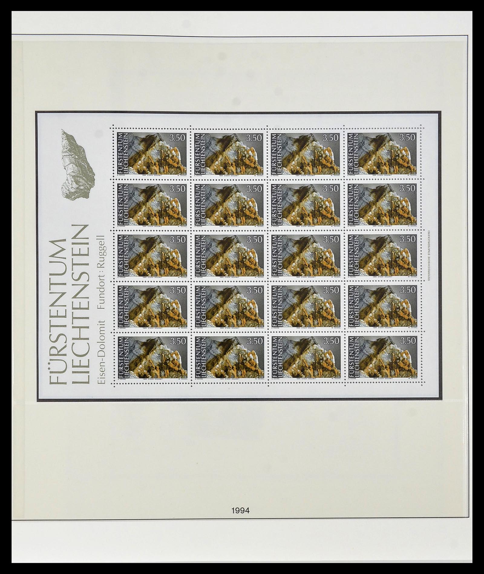 34187 291 - Postzegelverzameling 34187 Liechtenstein kleinbogen 1982-1995.