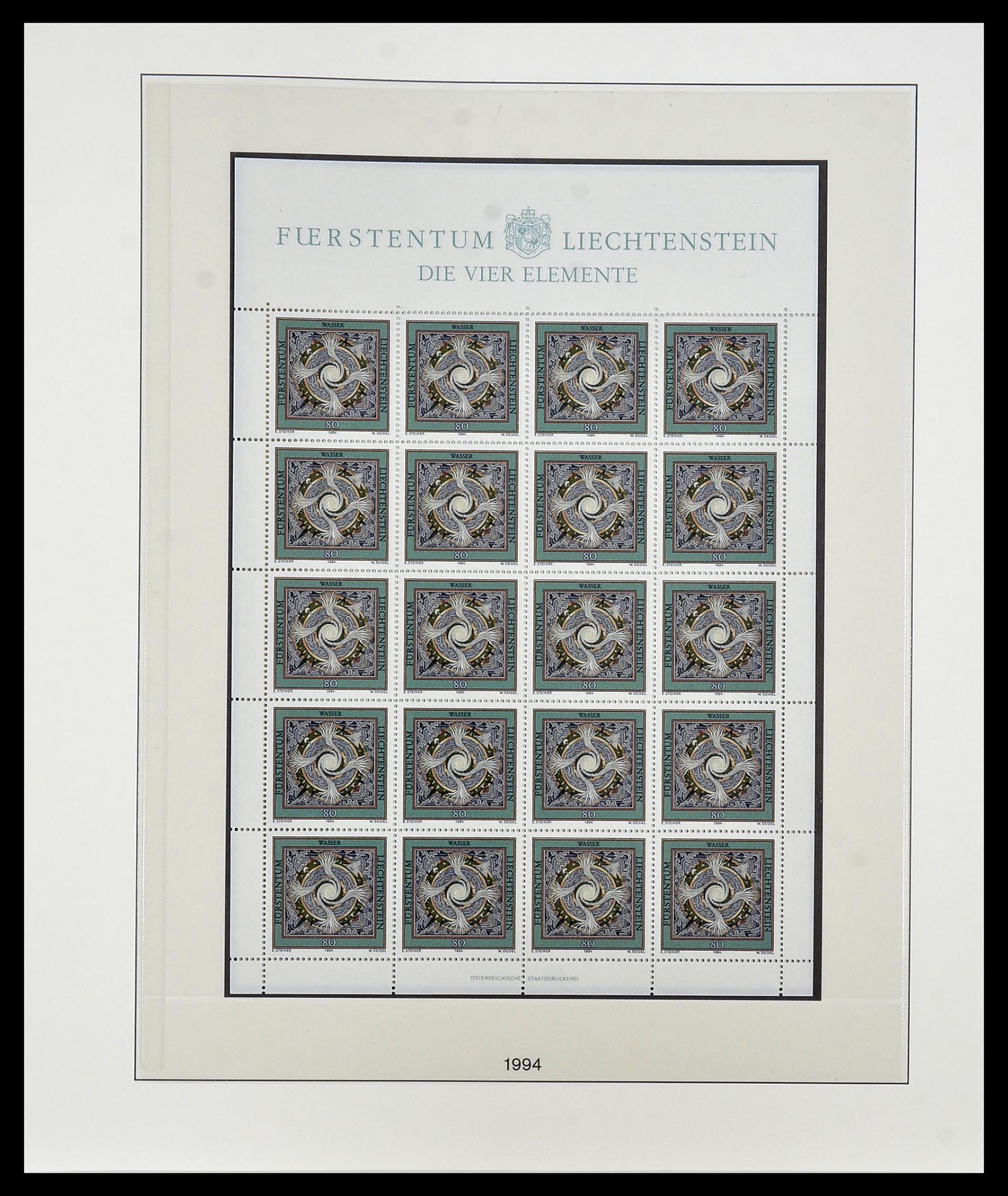 34187 296 - Postzegelverzameling 34187 Liechtenstein kleinbogen 1982-1995.
