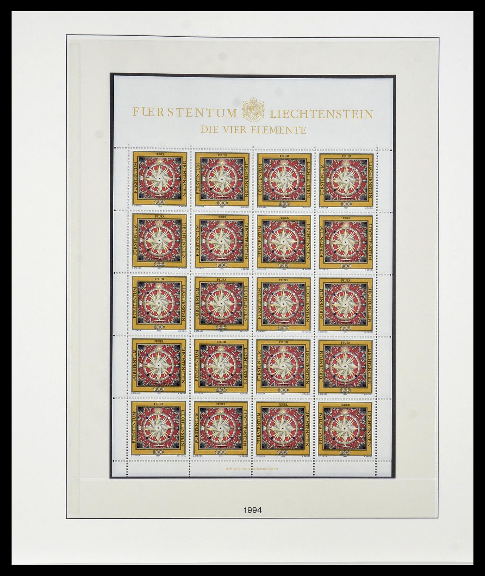 34187 297 - Postzegelverzameling 34187 Liechtenstein kleinbogen 1982-1995.