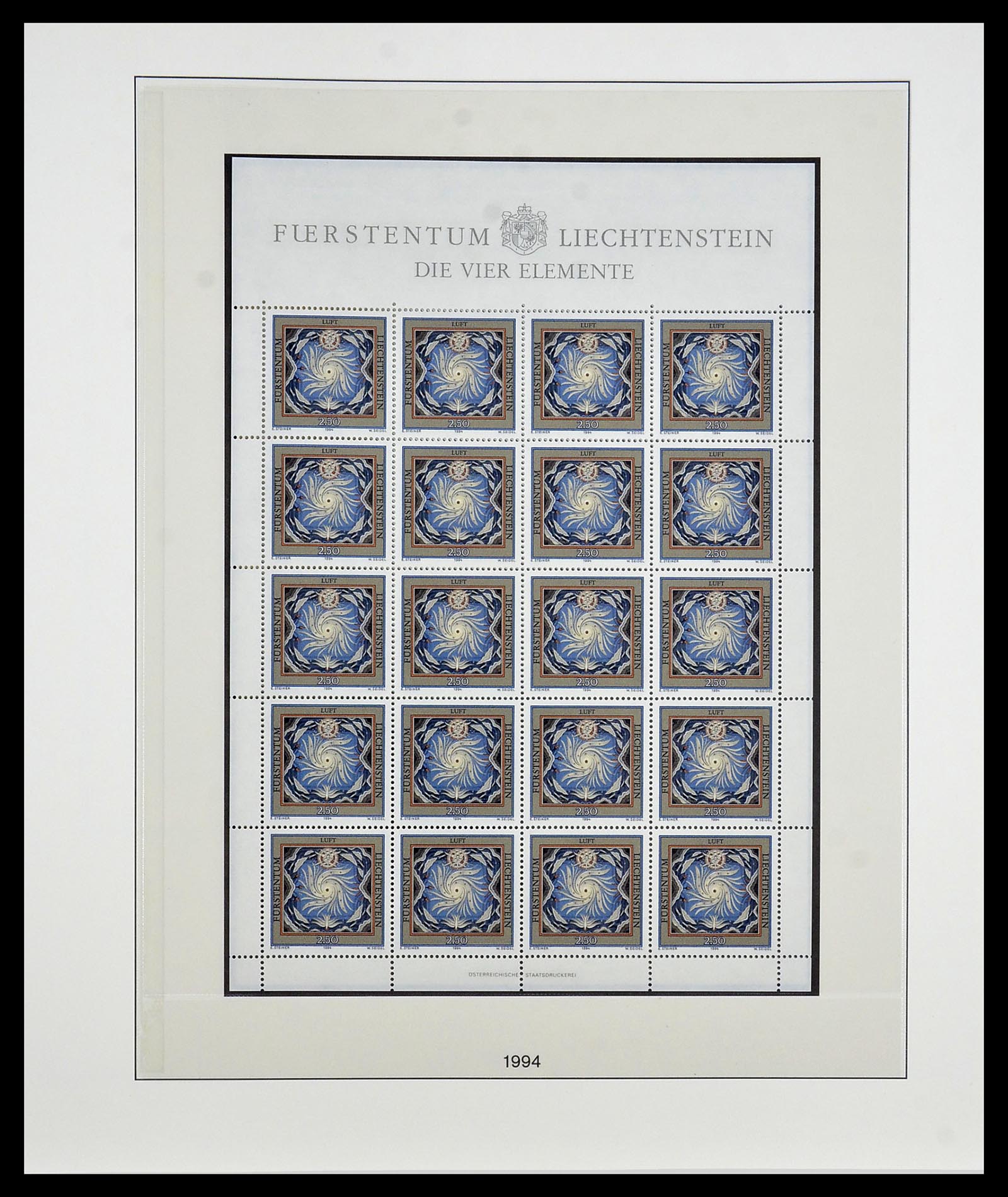 34187 298 - Stamp collection 34187 Liechtenstein kleinbogen 1982-1995.