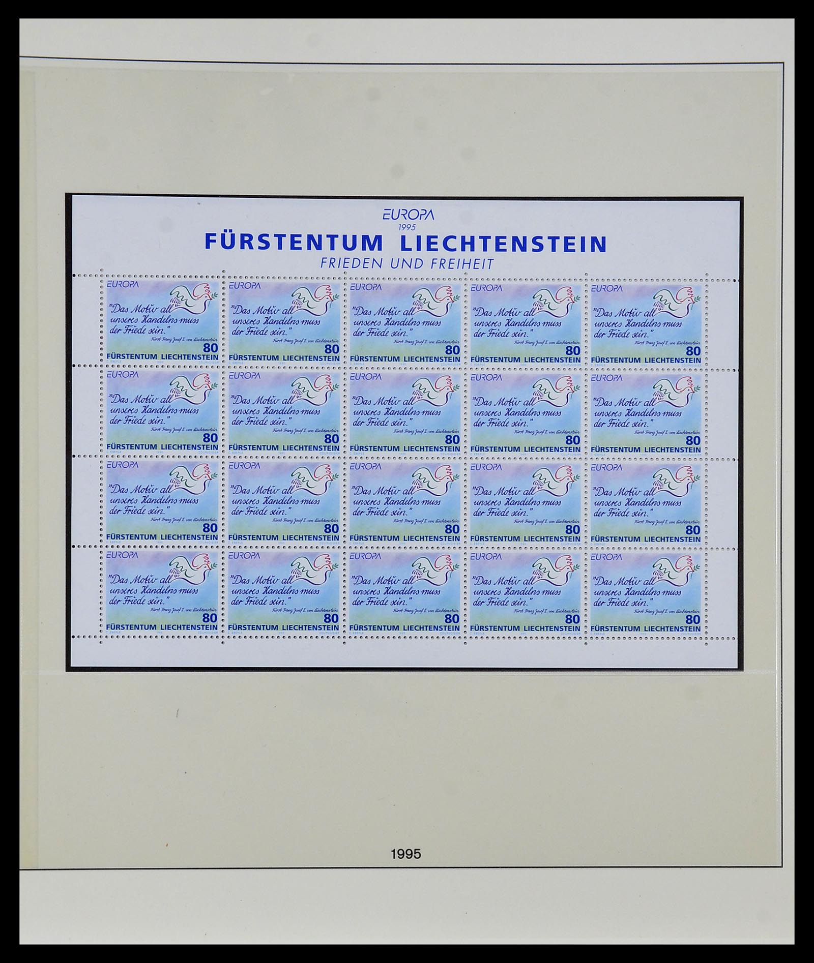 34187 299 - Stamp collection 34187 Liechtenstein kleinbogen 1982-1995.