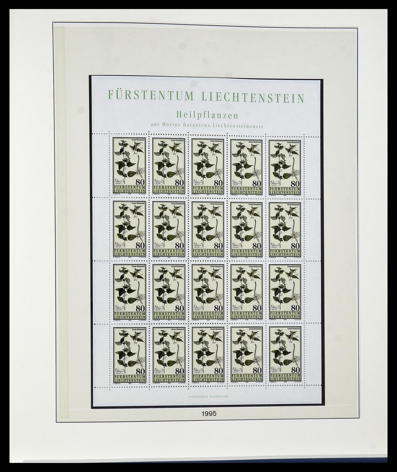34187 310 - Postzegelverzameling 34187 Liechtenstein kleinbogen 1982-1995.