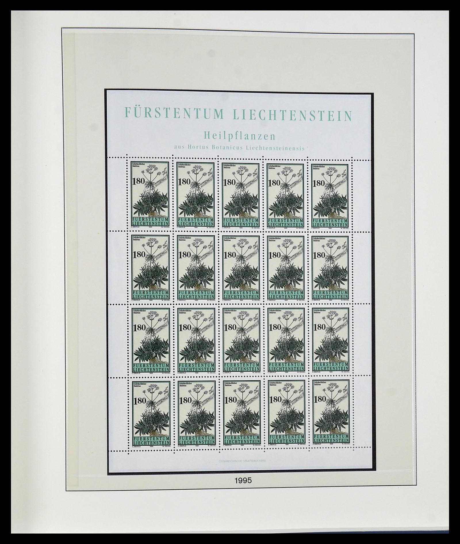 34187 311 - Postzegelverzameling 34187 Liechtenstein kleinbogen 1982-1995.