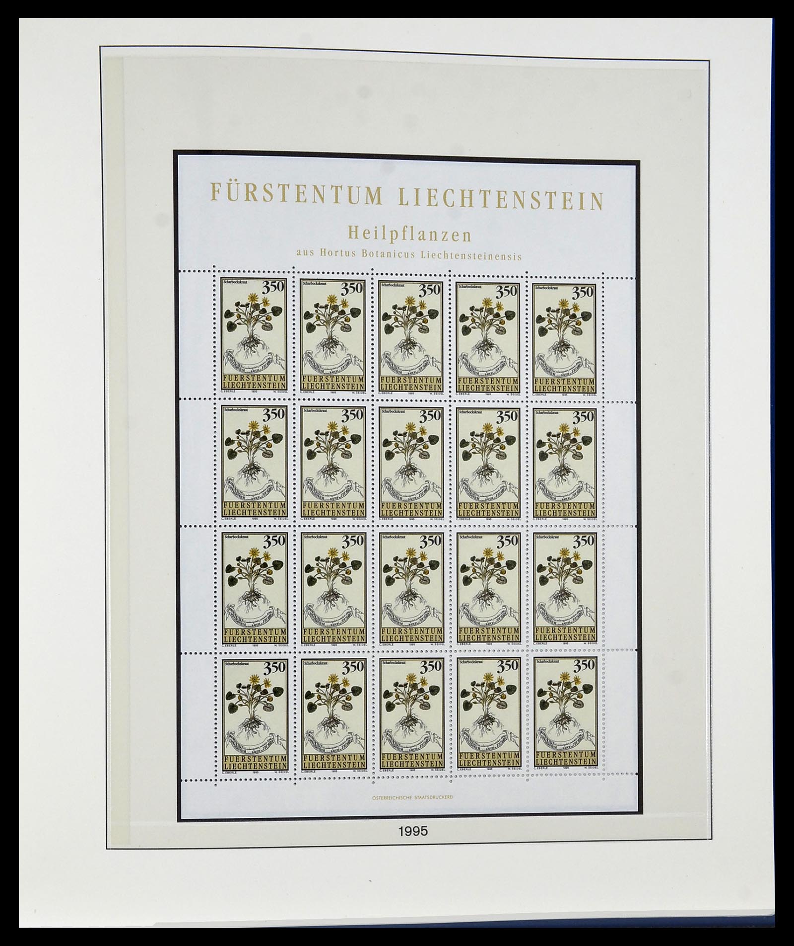 34187 312 - Postzegelverzameling 34187 Liechtenstein kleinbogen 1982-1995.