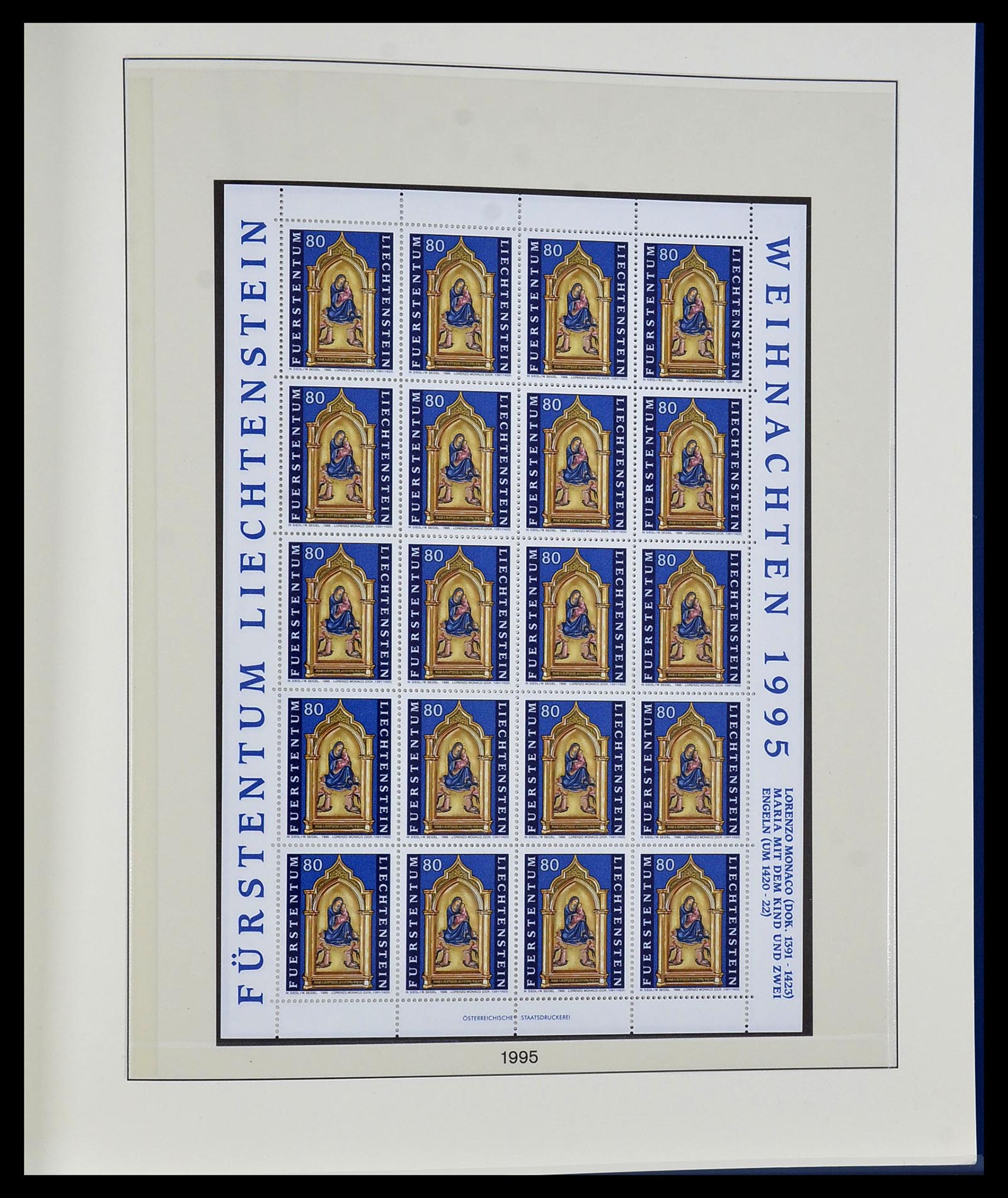 34187 314 - Stamp collection 34187 Liechtenstein kleinbogen 1982-1995.