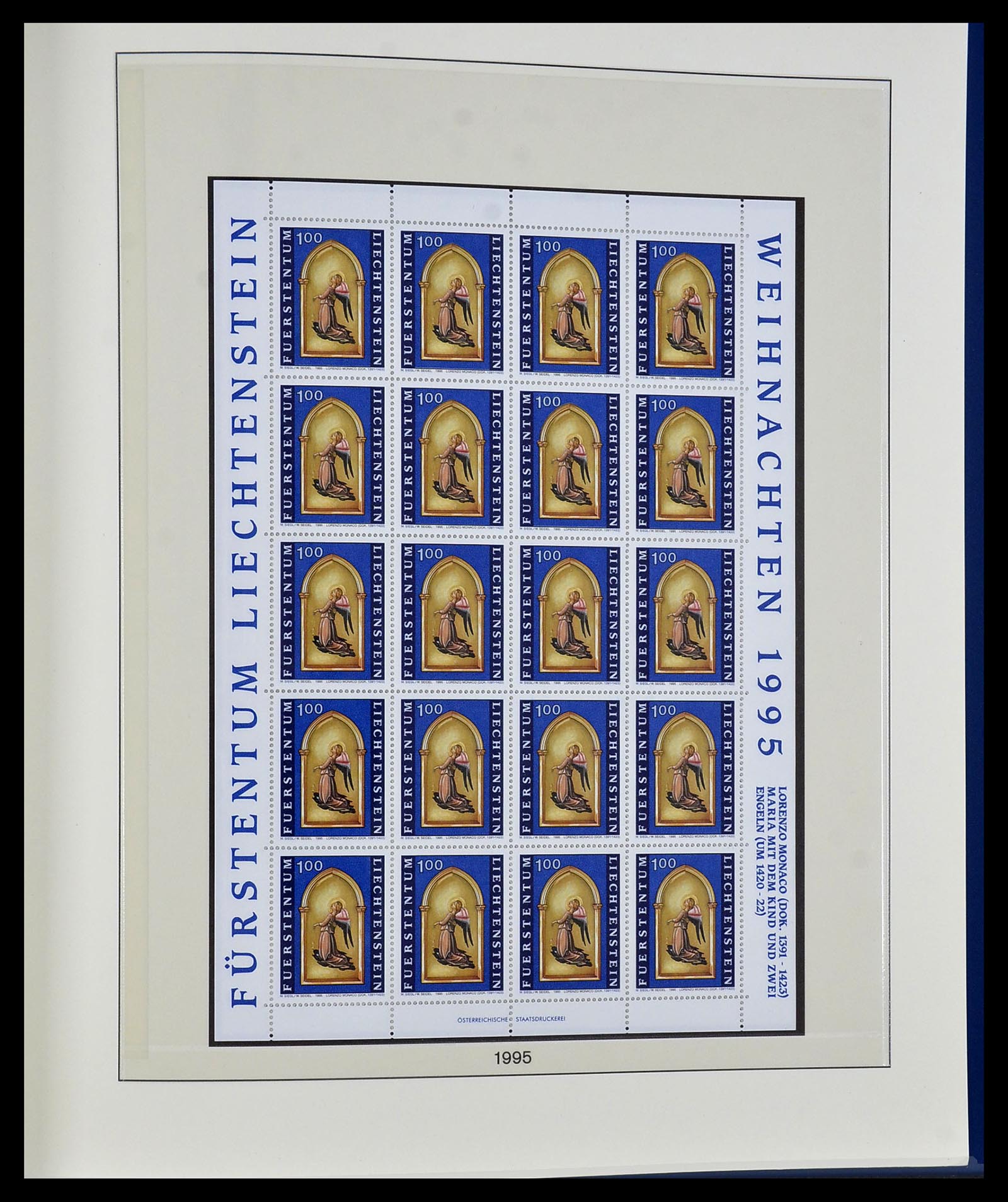 34187 315 - Stamp collection 34187 Liechtenstein kleinbogen 1982-1995.