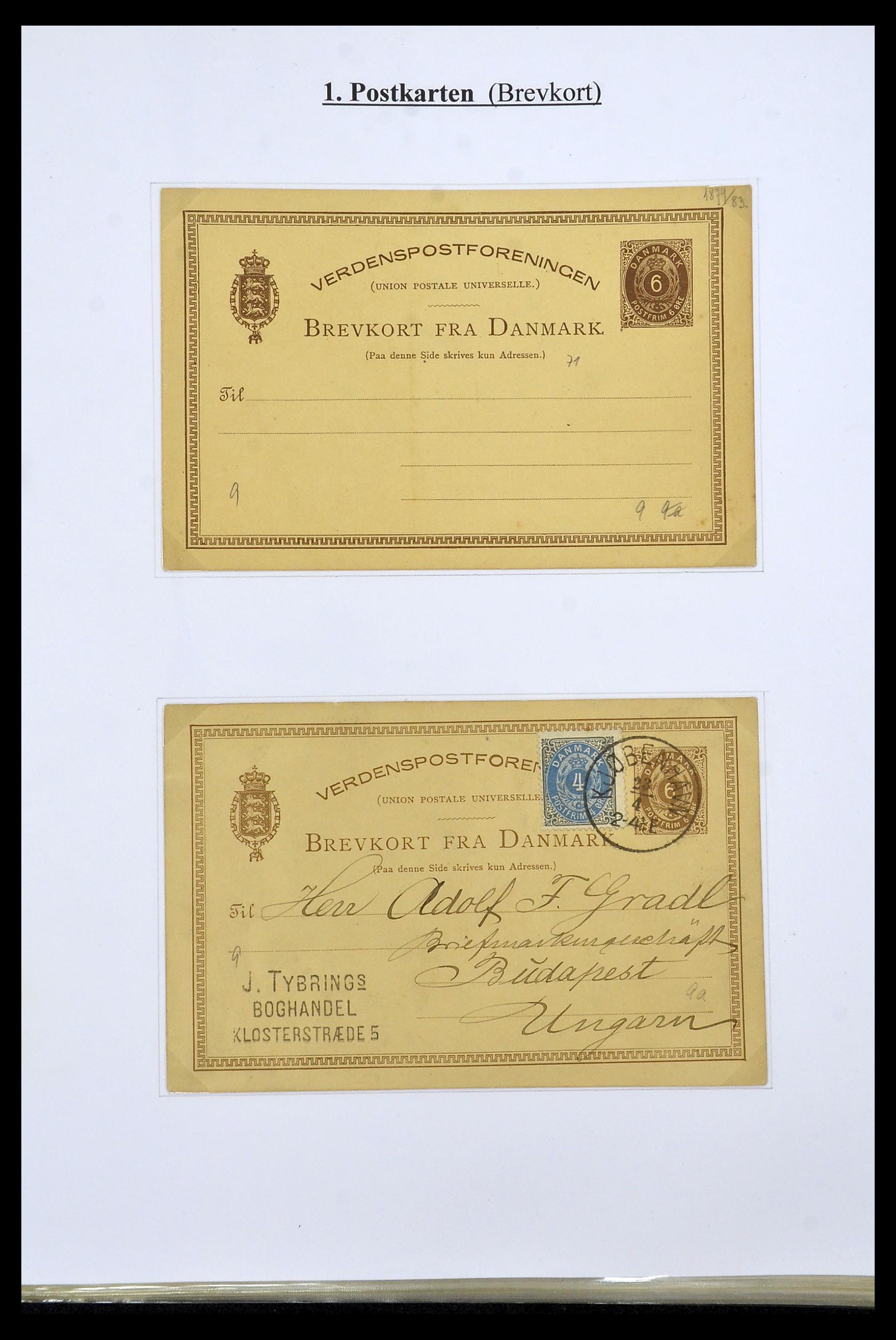 34189 007 - Postzegelverzameling 34189 Denemarken postwaardestukken 1871-2002.