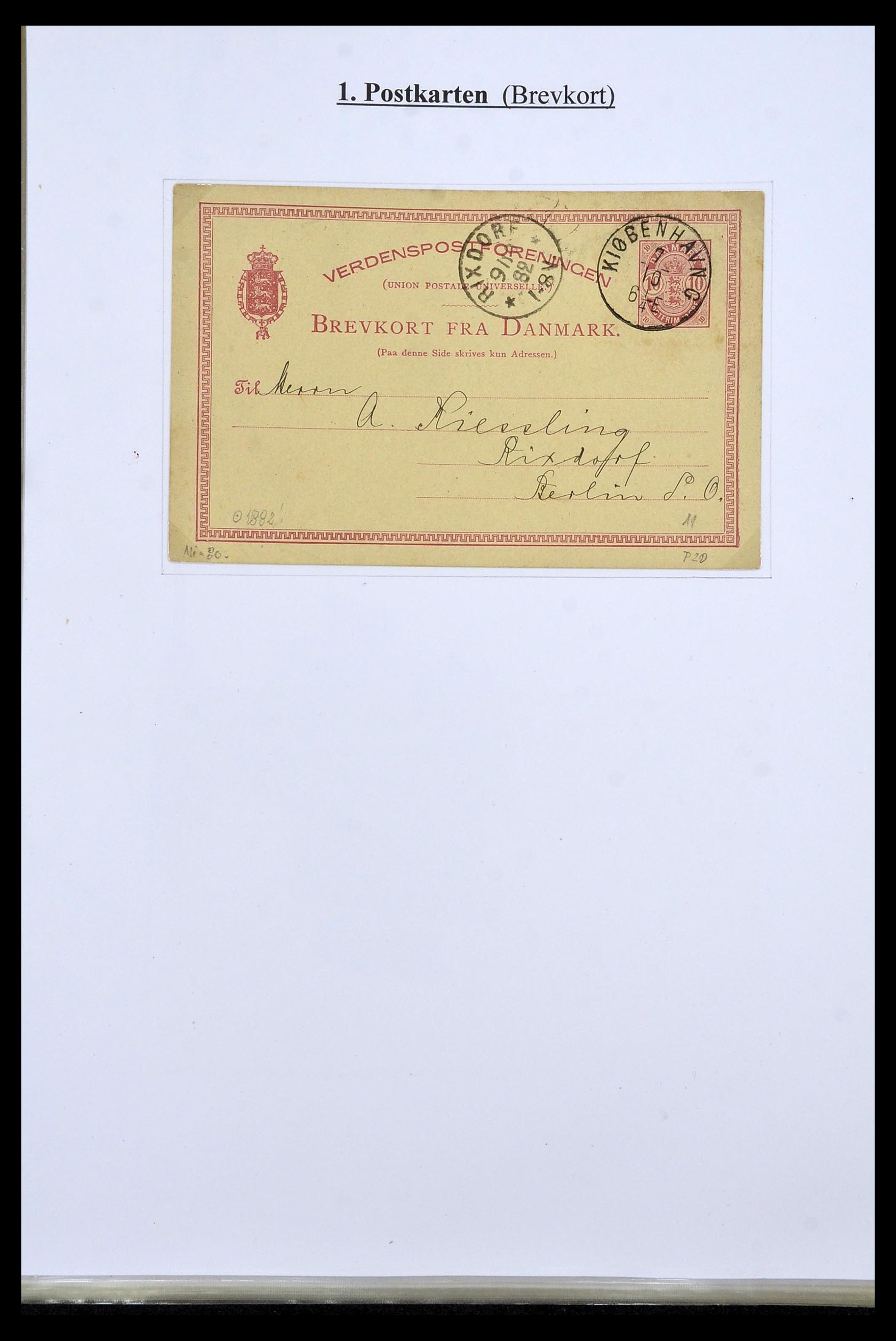 34189 009 - Postzegelverzameling 34189 Denemarken postwaardestukken 1871-2002.