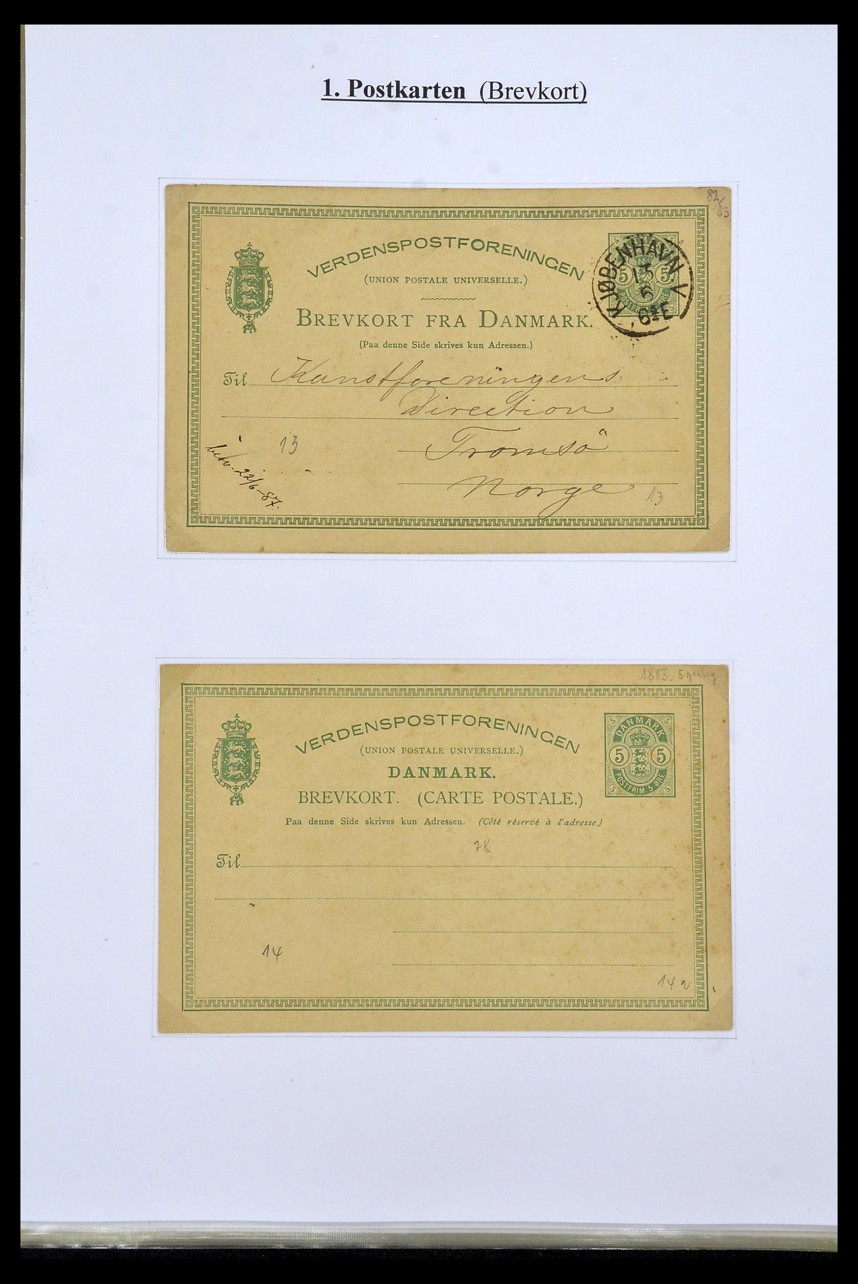 34189 010 - Postzegelverzameling 34189 Denemarken postwaardestukken 1871-2002.