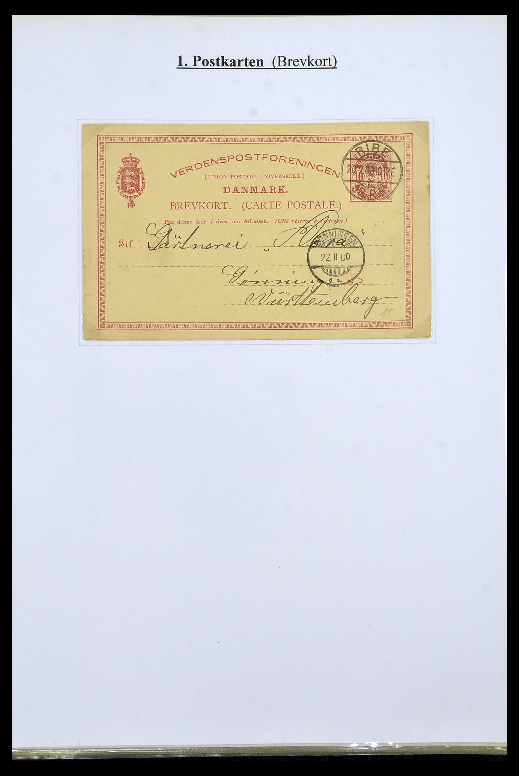 34189 011 - Postzegelverzameling 34189 Denemarken postwaardestukken 1871-2002.