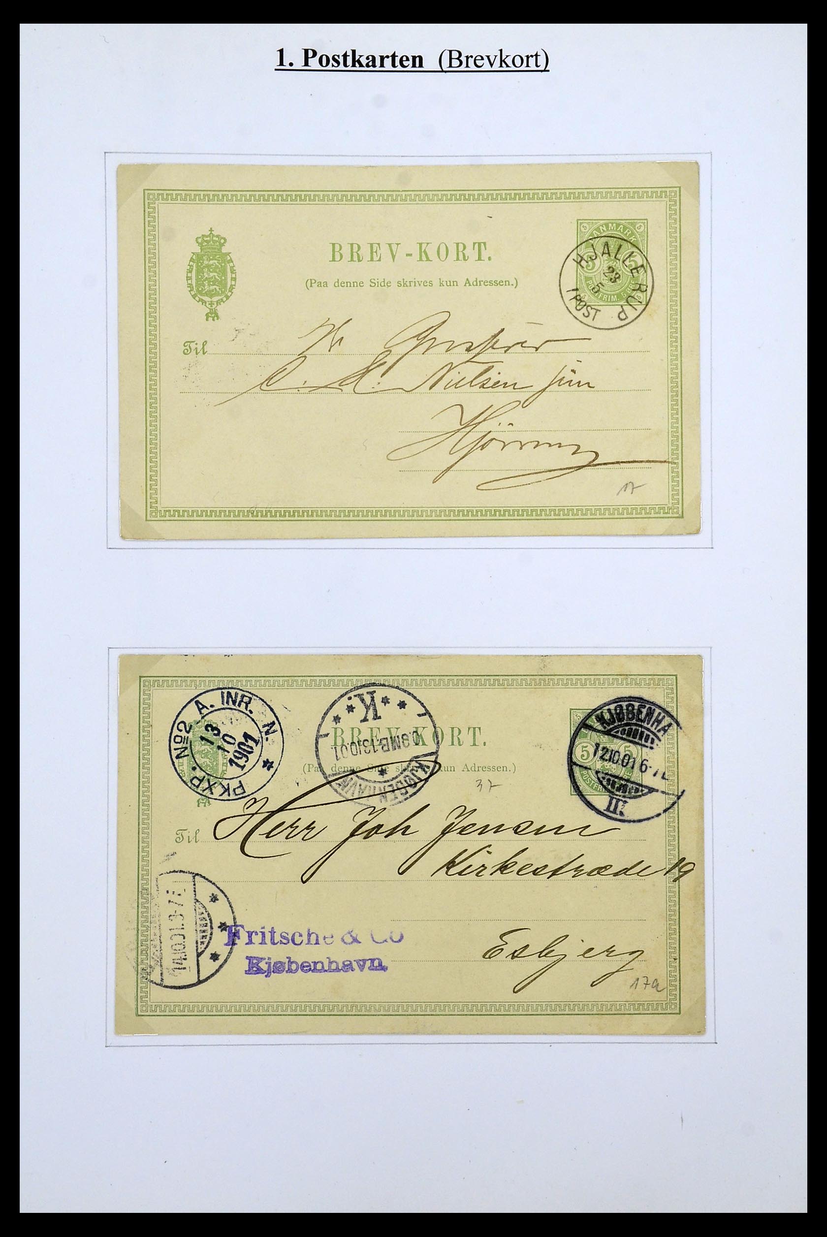 34189 012 - Stamp collection 34189 Denmark postal stationeries 1871-2002.