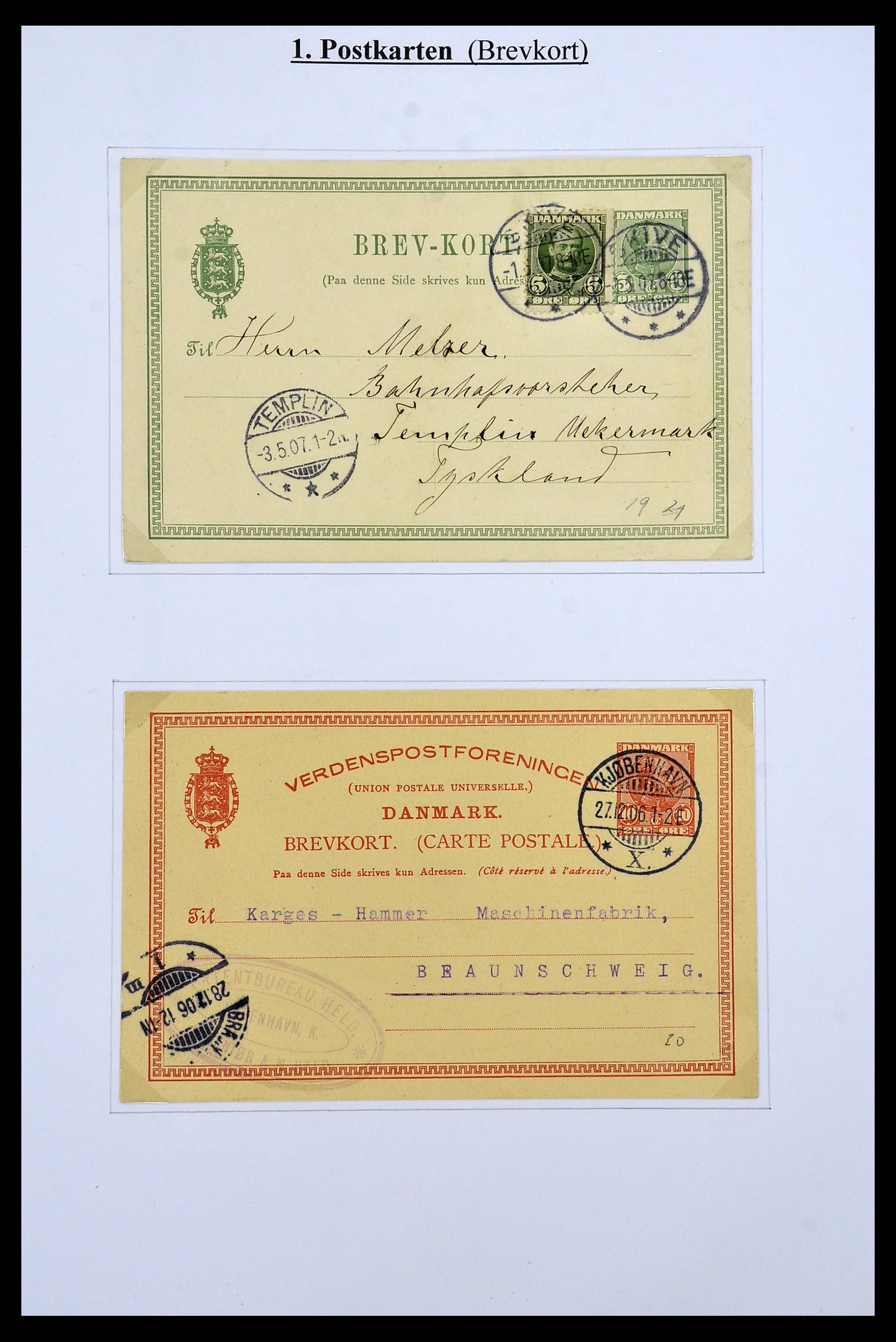 34189 013 - Stamp collection 34189 Denmark postal stationeries 1871-2002.