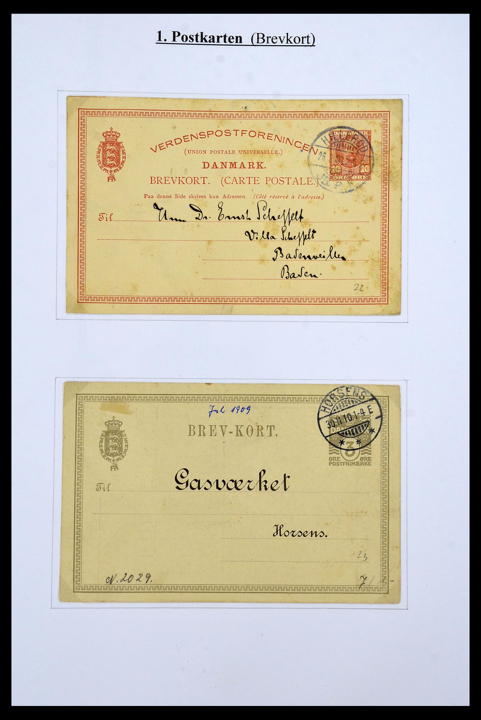 34189 014 - Postzegelverzameling 34189 Denemarken postwaardestukken 1871-2002.