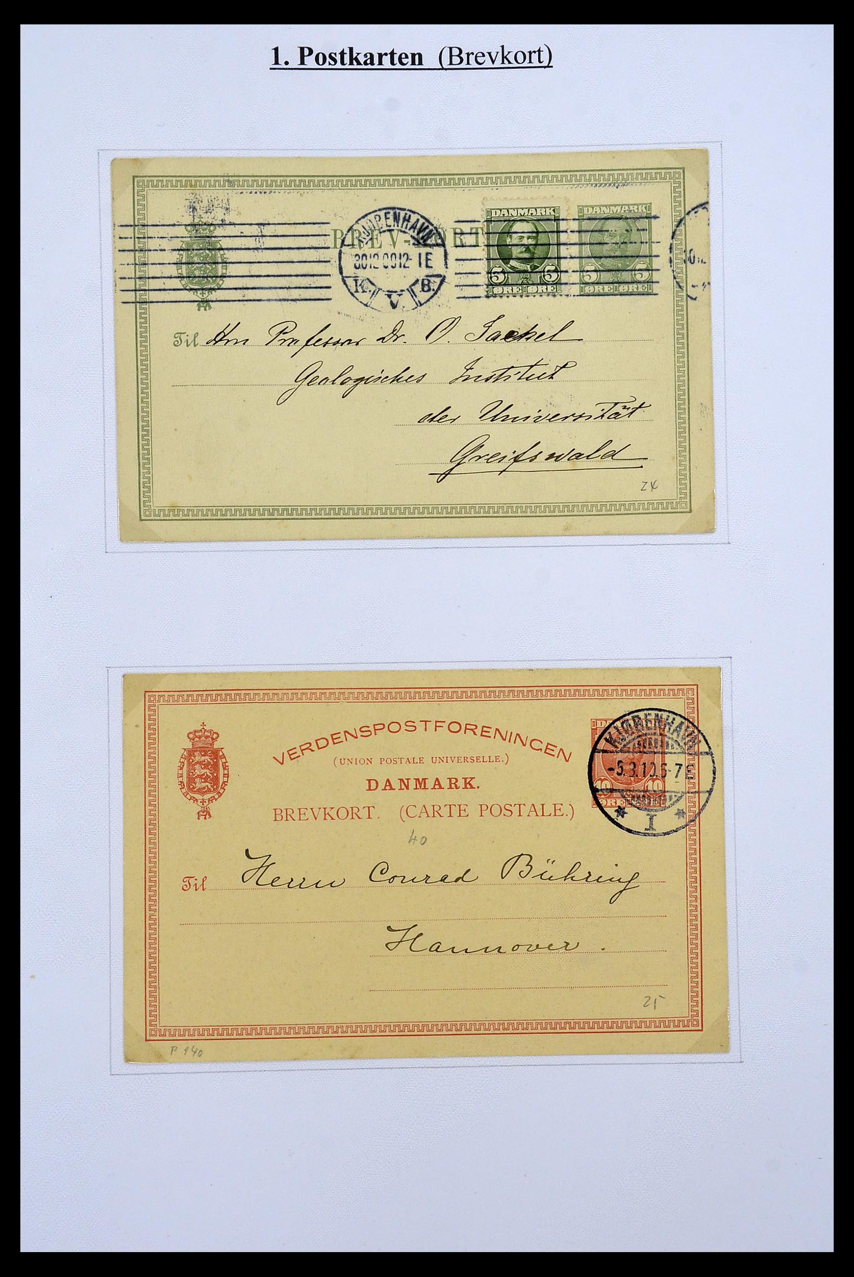 34189 015 - Postzegelverzameling 34189 Denemarken postwaardestukken 1871-2002.