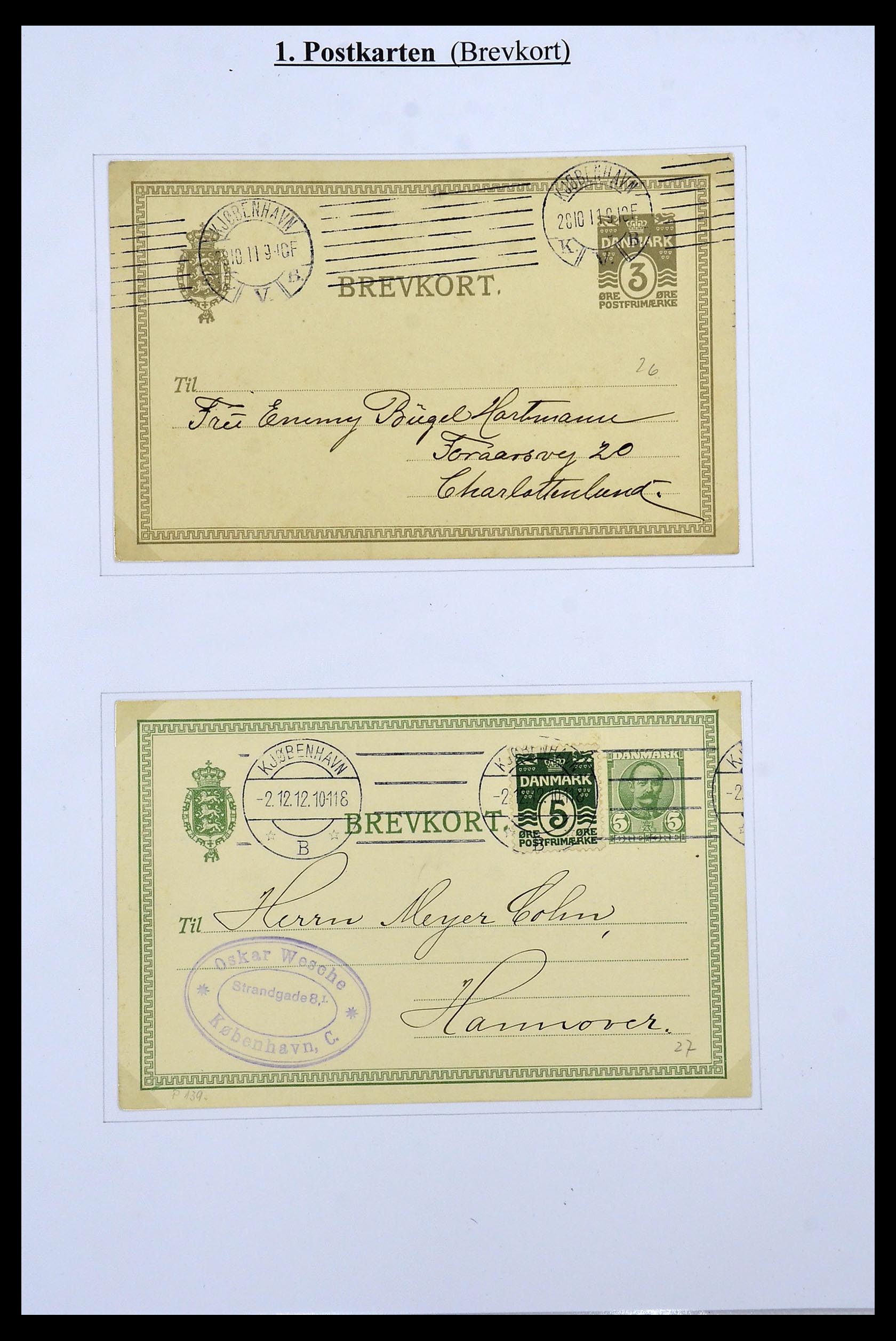 34189 016 - Postzegelverzameling 34189 Denemarken postwaardestukken 1871-2002.