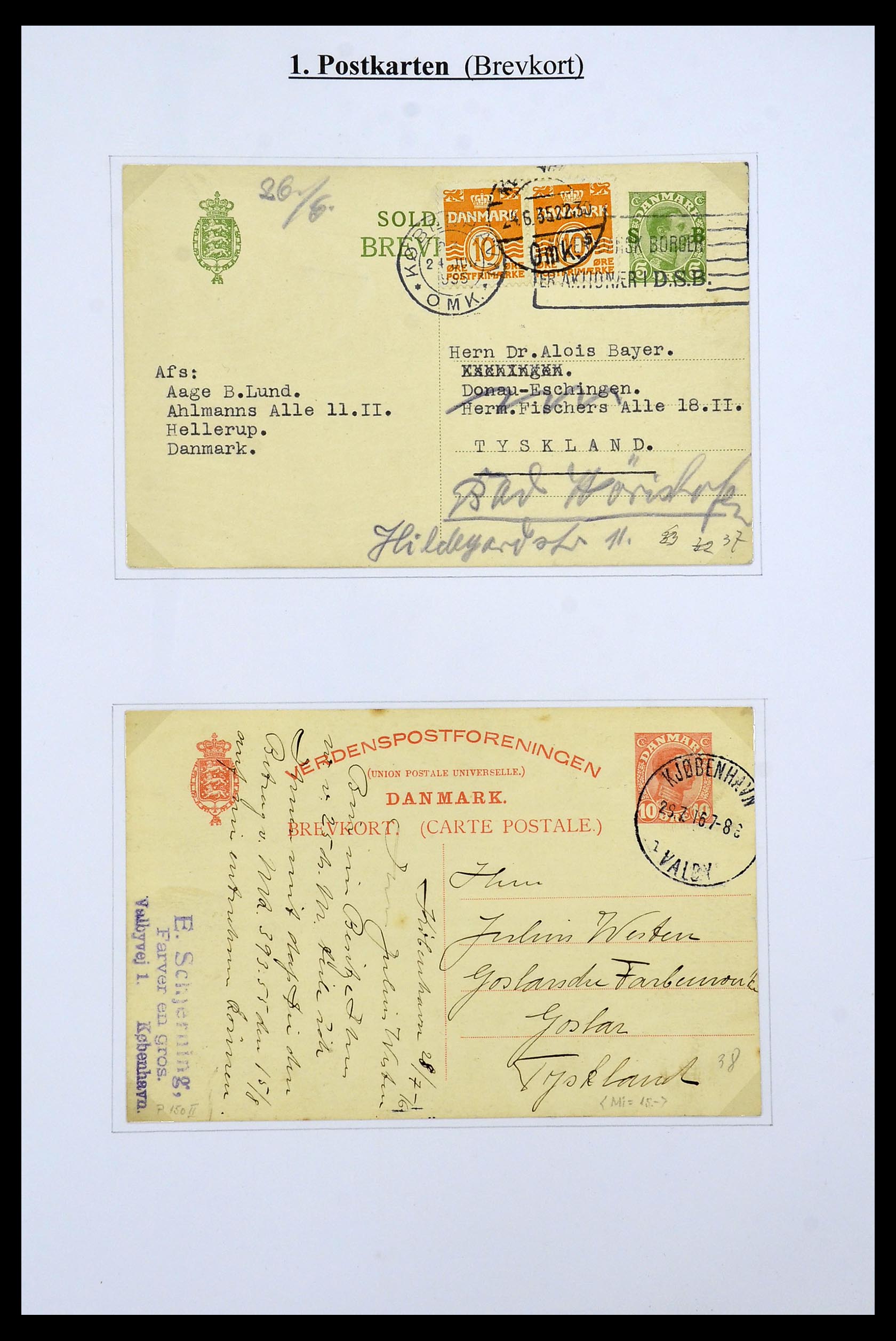 34189 018 - Postzegelverzameling 34189 Denemarken postwaardestukken 1871-2002.
