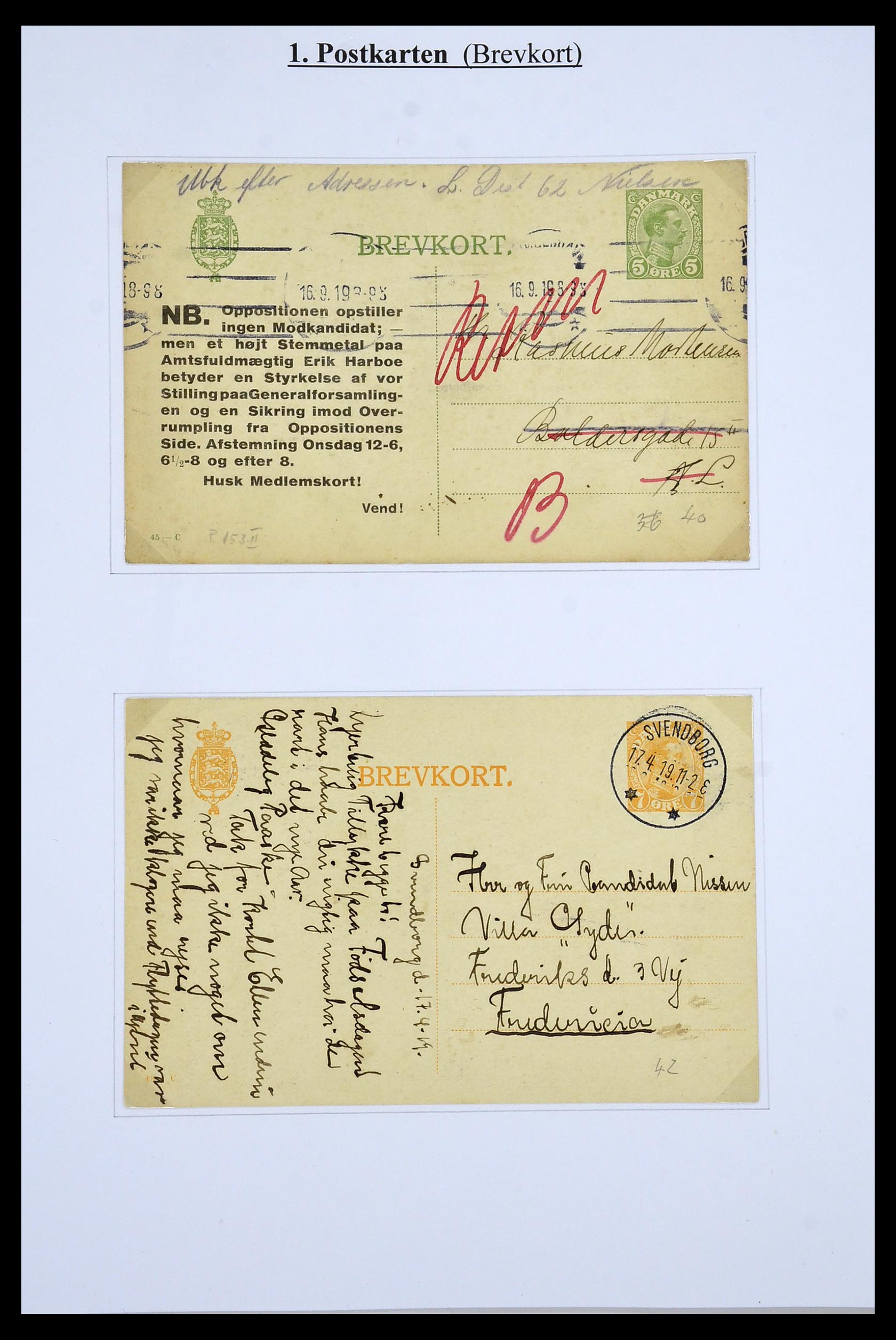 34189 019 - Stamp collection 34189 Denmark postal stationeries 1871-2002.
