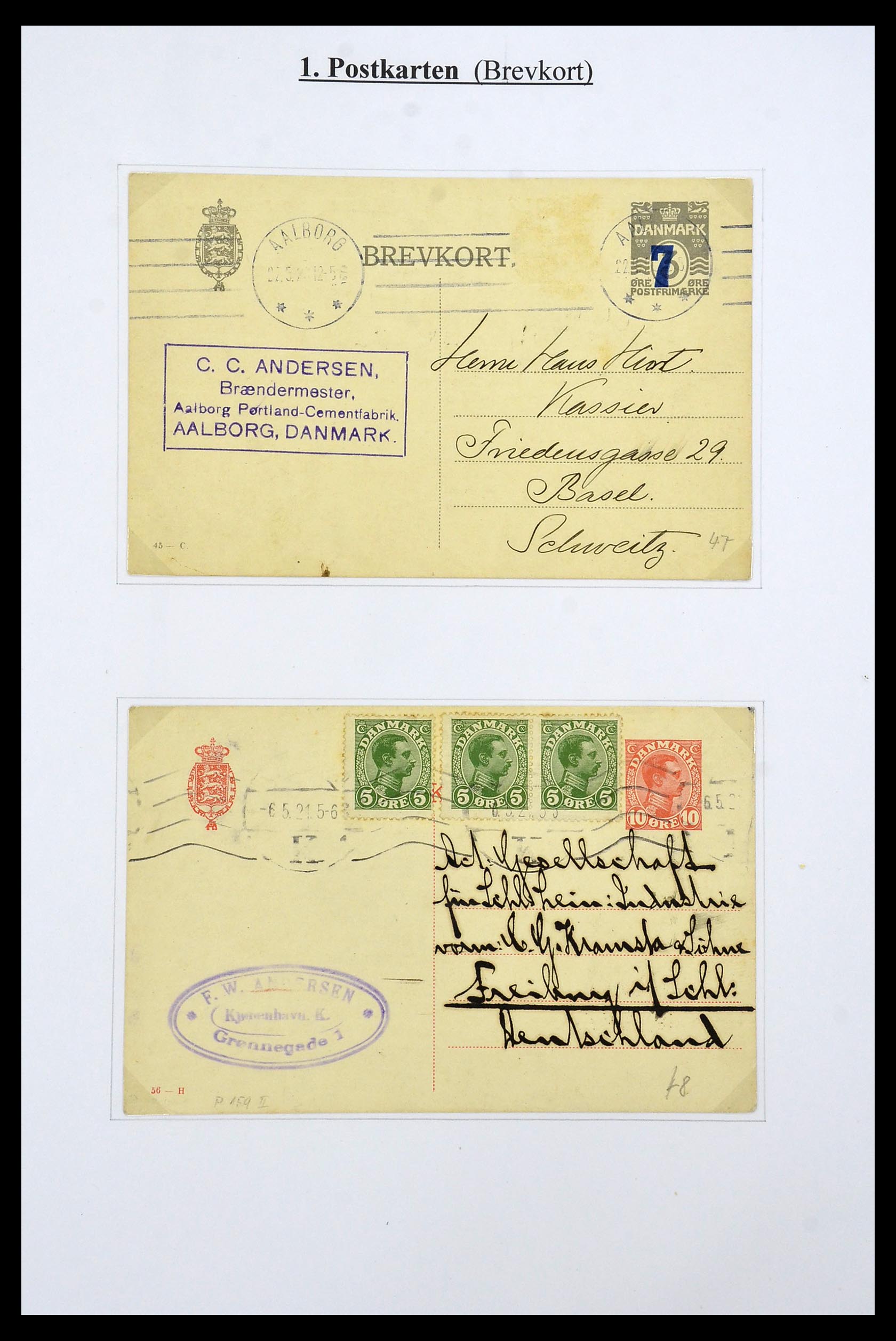 34189 020 - Postzegelverzameling 34189 Denemarken postwaardestukken 1871-2002.