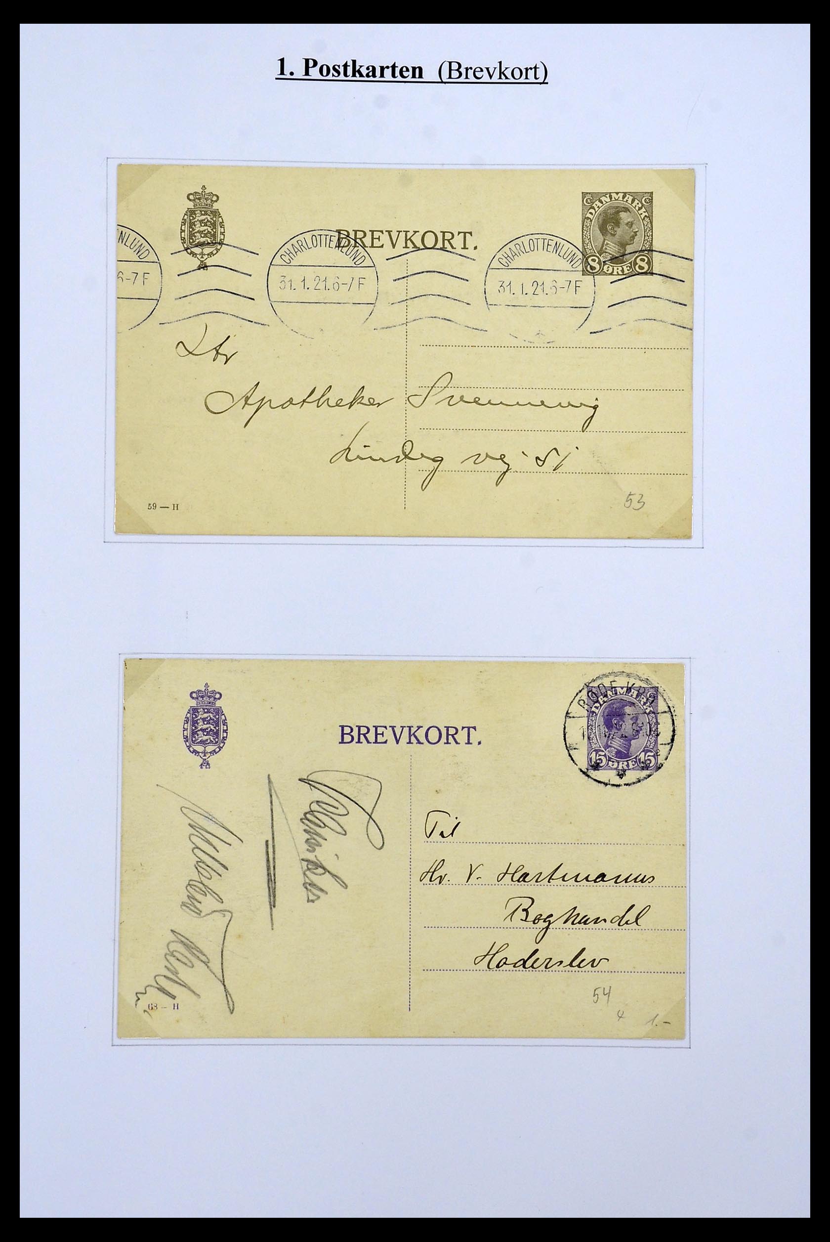 34189 021 - Postzegelverzameling 34189 Denemarken postwaardestukken 1871-2002.