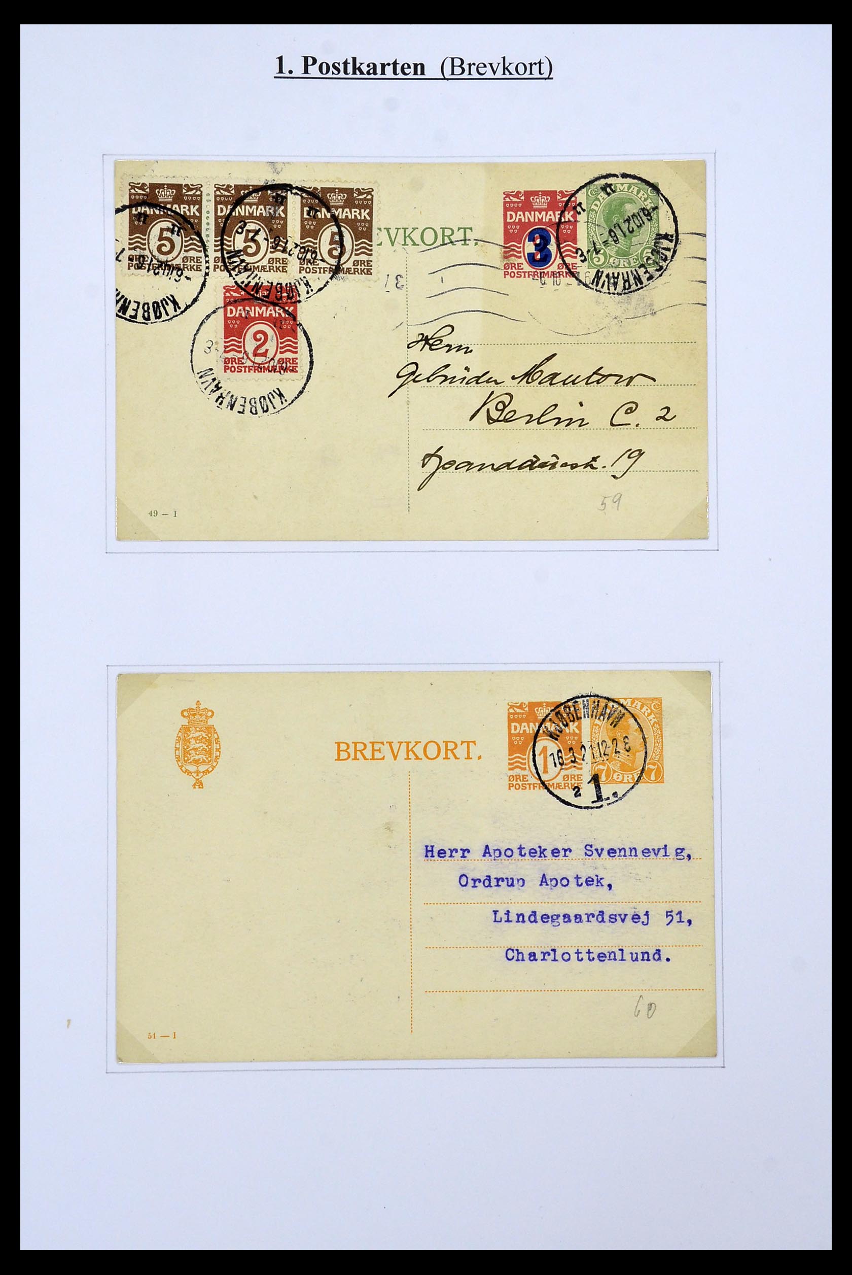 34189 022 - Stamp collection 34189 Denmark postal stationeries 1871-2002.