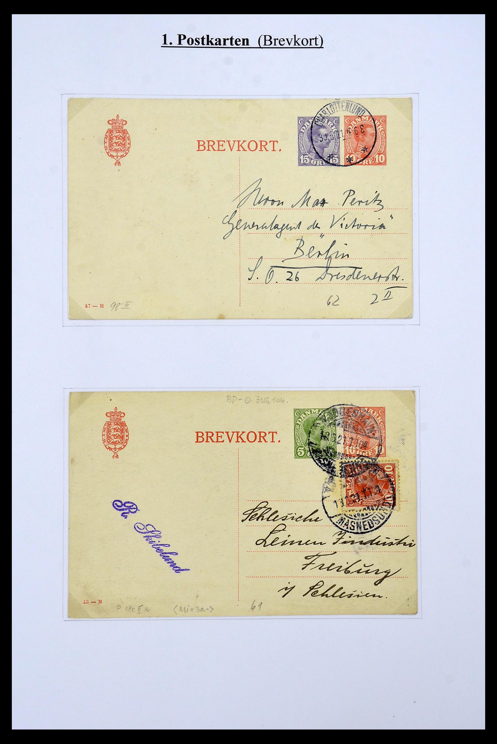 34189 023 - Stamp collection 34189 Denmark postal stationeries 1871-2002.
