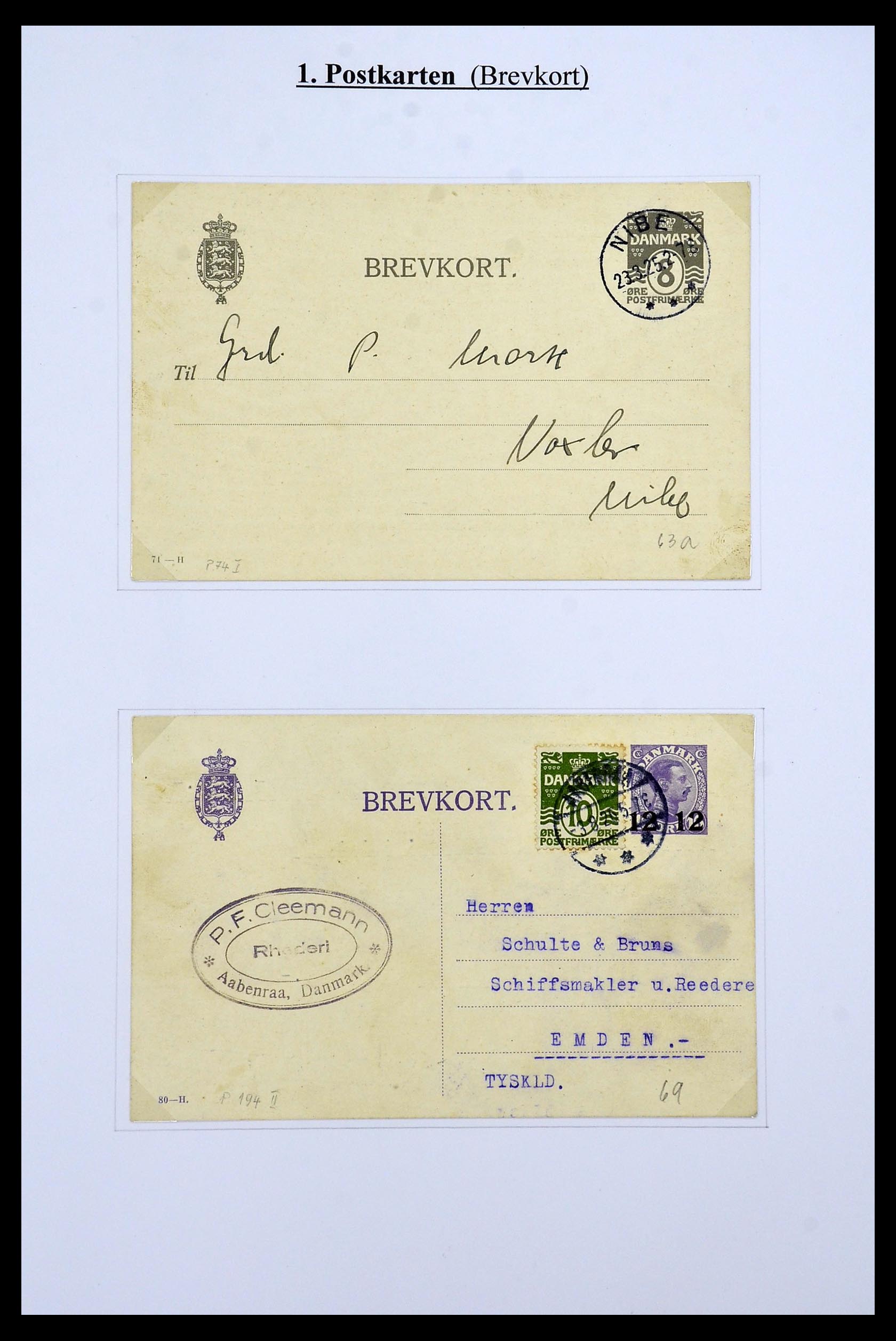 34189 024 - Postzegelverzameling 34189 Denemarken postwaardestukken 1871-2002.