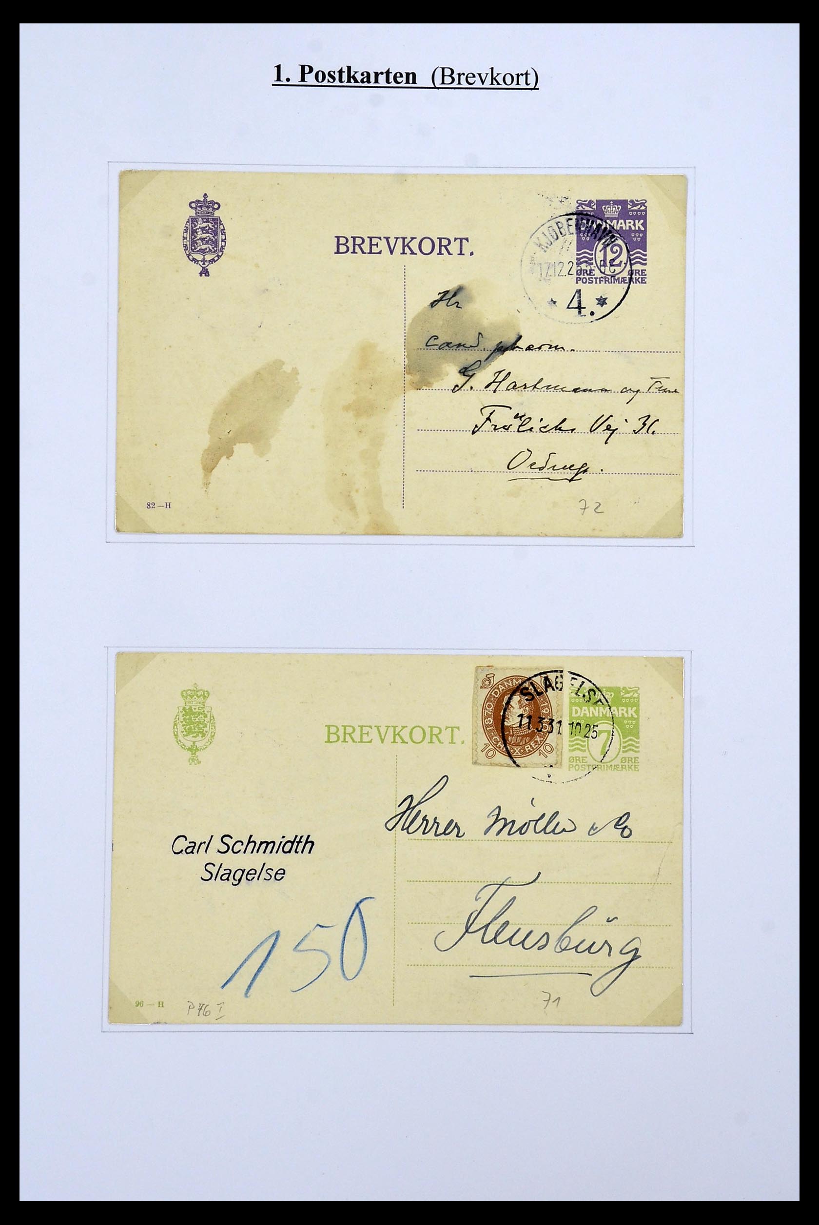 34189 025 - Stamp collection 34189 Denmark postal stationeries 1871-2002.